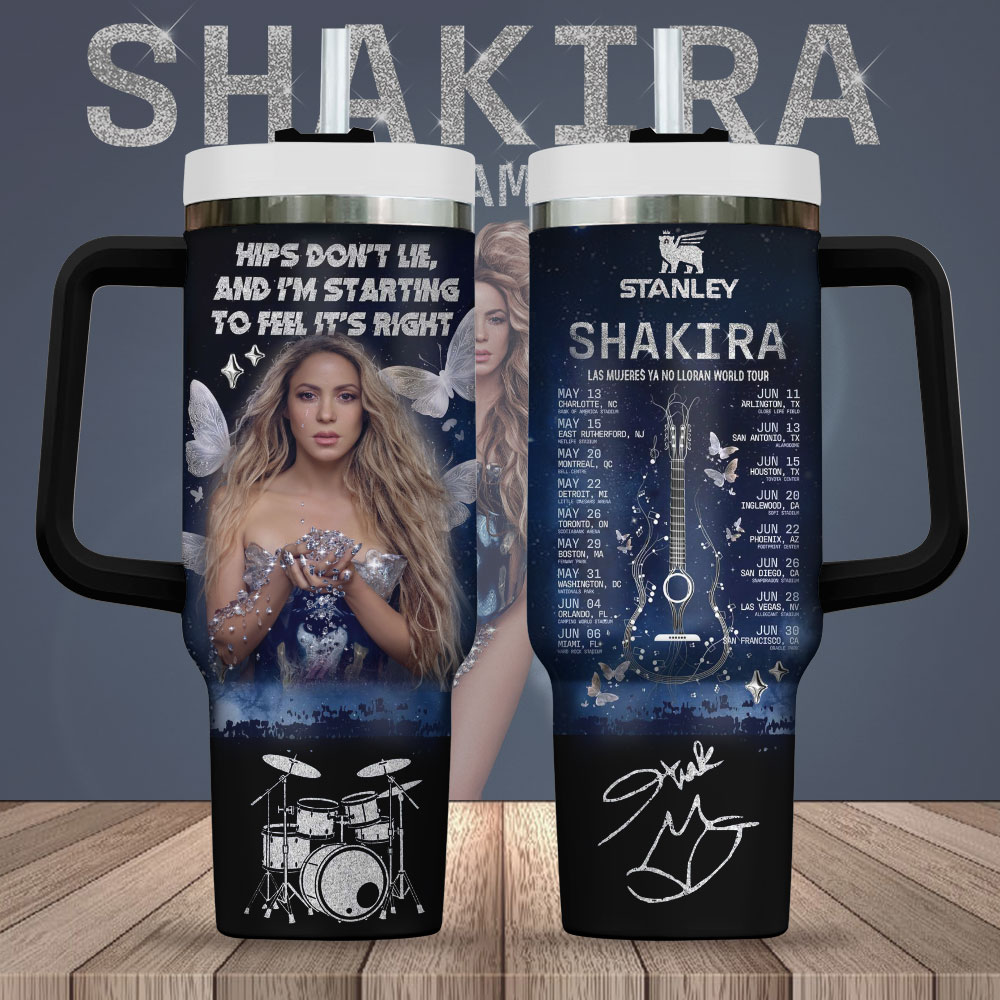 Hydratemerch Shakira Music Custom Stanley Quencher 40oz Stainless Steel Tumbler With Handle