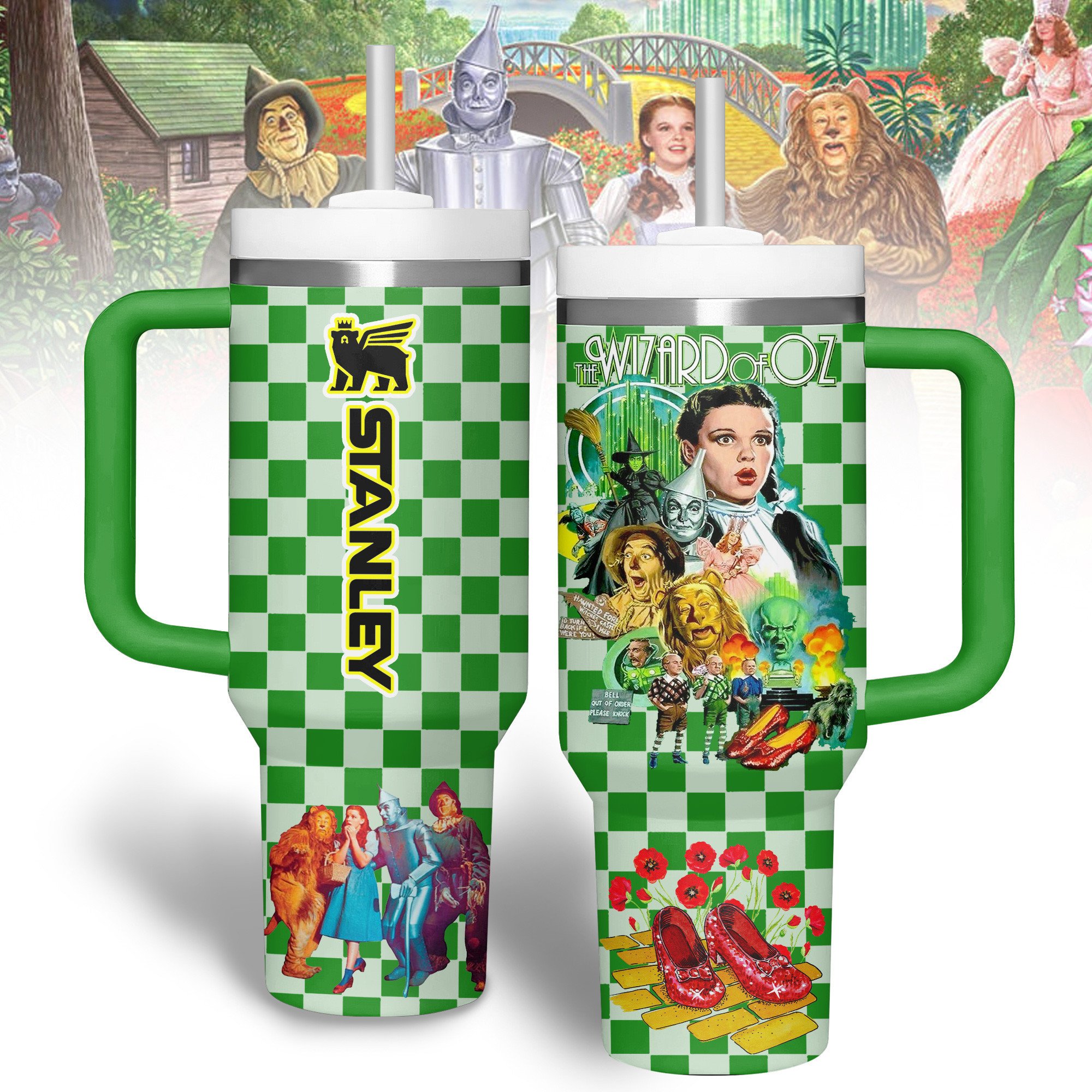 Hydratemerch The Wizard of Oz Movies Custom Stanley Quencher 40oz Stainless Steel Tumbler With Handle