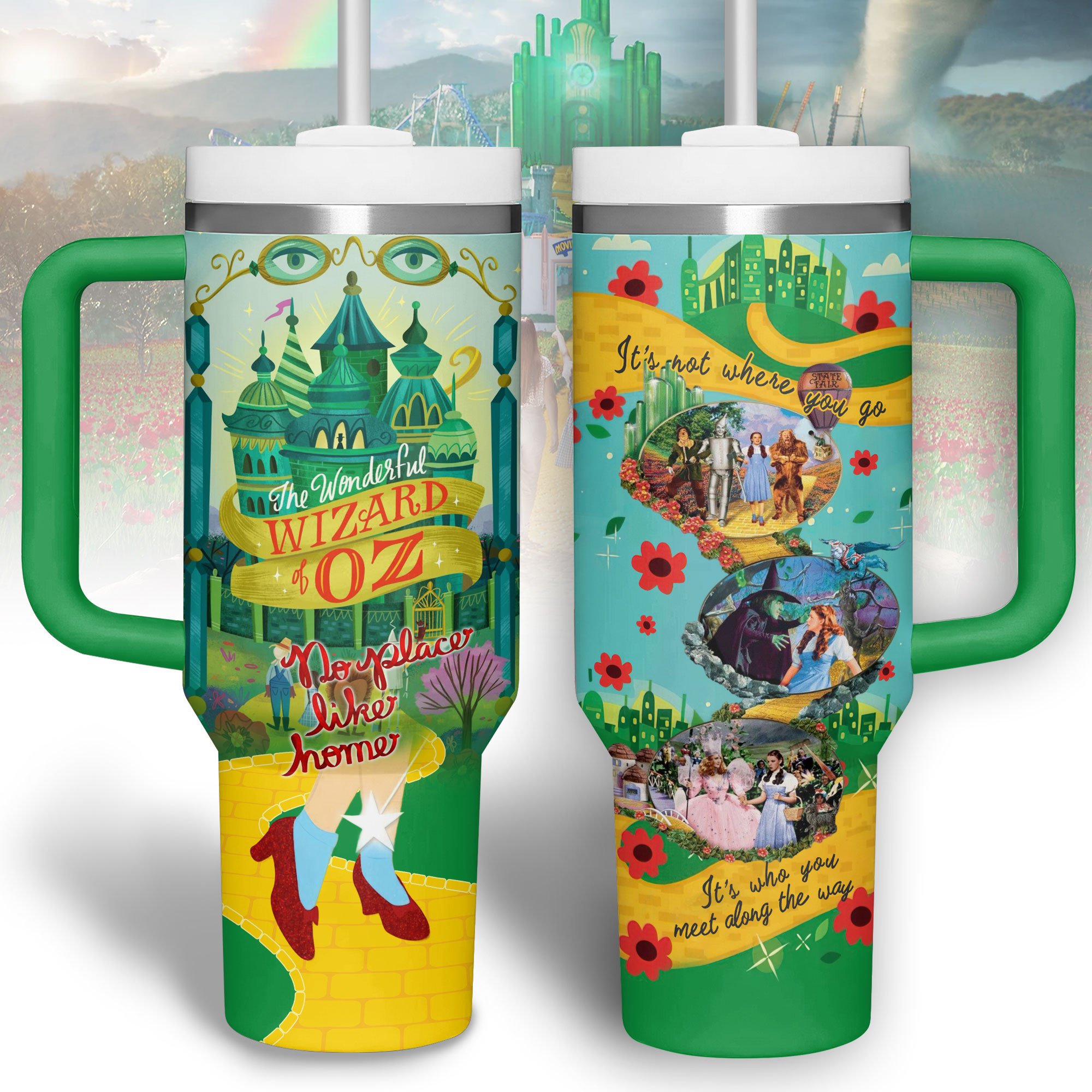 Hydratemerch The Wizard of Oz Movies Custom Stanley Quencher 40oz Stainless Steel Tumbler With Handle