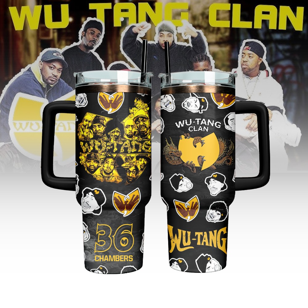 Hydratemerch Wu-Tang Clan Custom Stanley Quencher 40oz Stainless Steel Tumbler With Handle