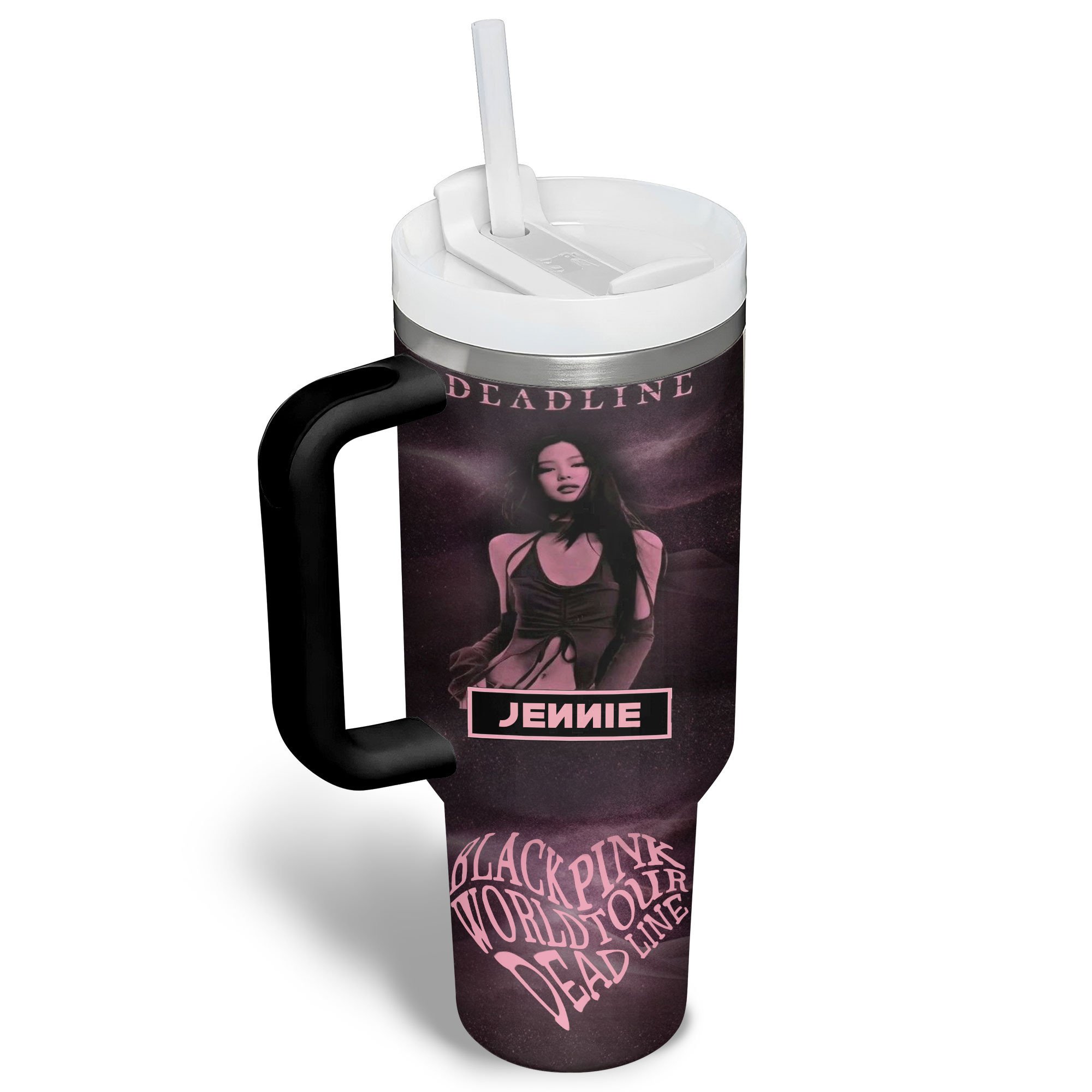 Hydratemerch Blackpink Music Custom Stanley Quencher 40oz Stainless Steel Tumbler With Handle