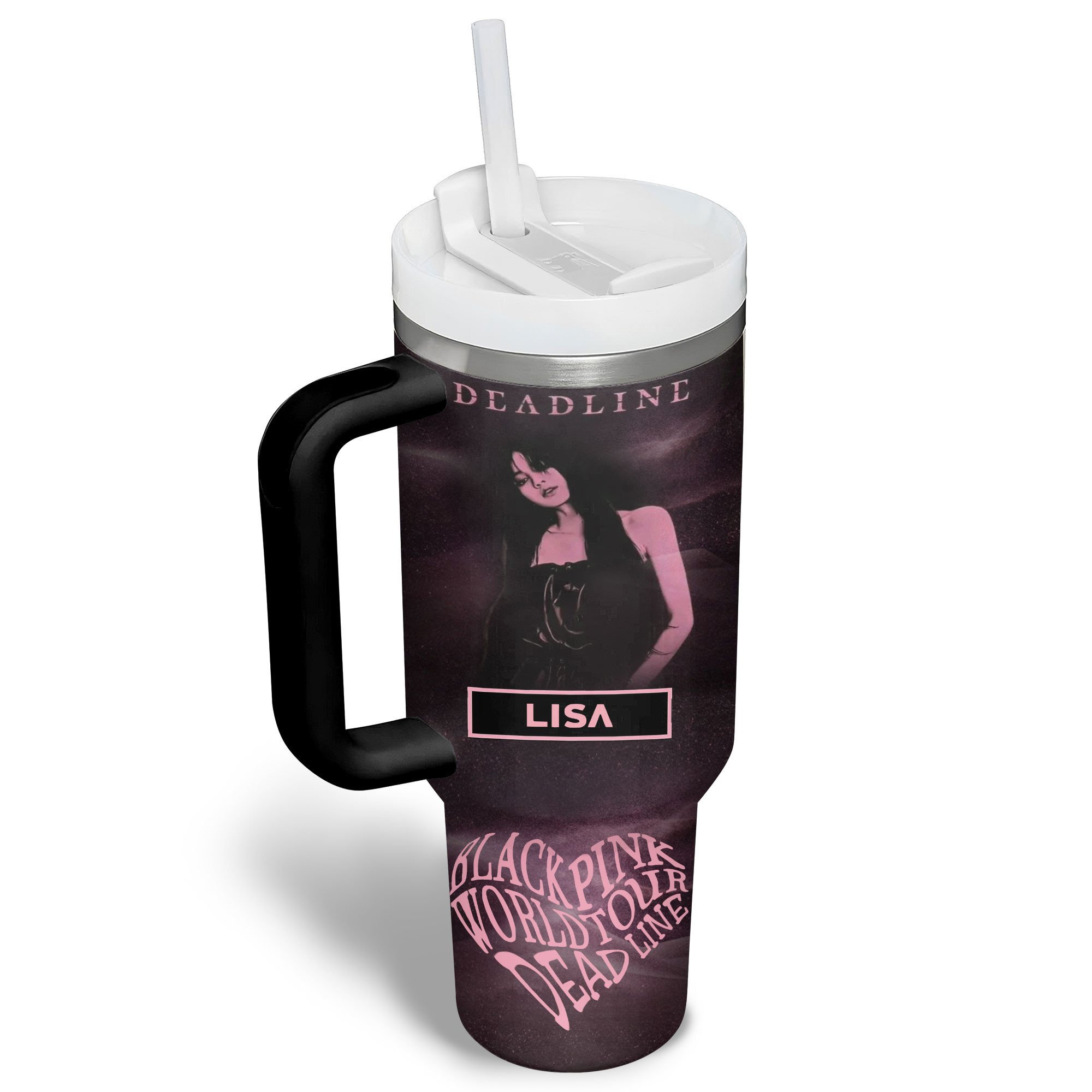 Hydratemerch Blackpink Music Custom Stanley Quencher 40oz Stainless Steel Tumbler With Handle