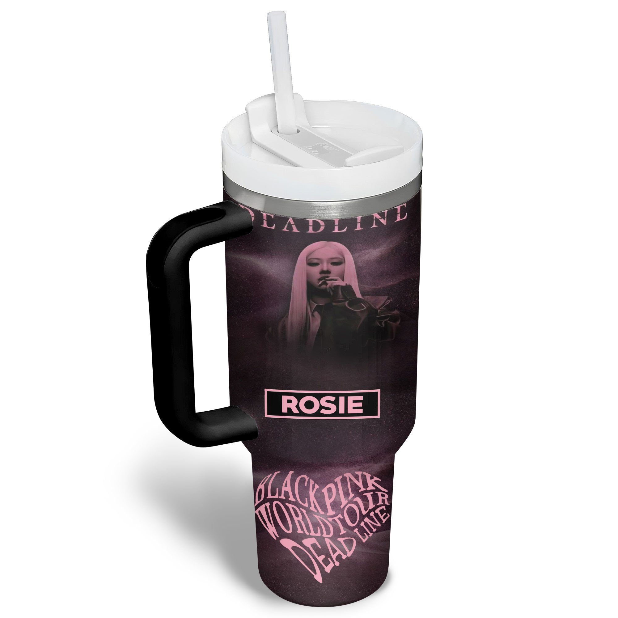 Hydratemerch Blackpink Music Custom Stanley Quencher 40oz Stainless Steel Tumbler With Handle
