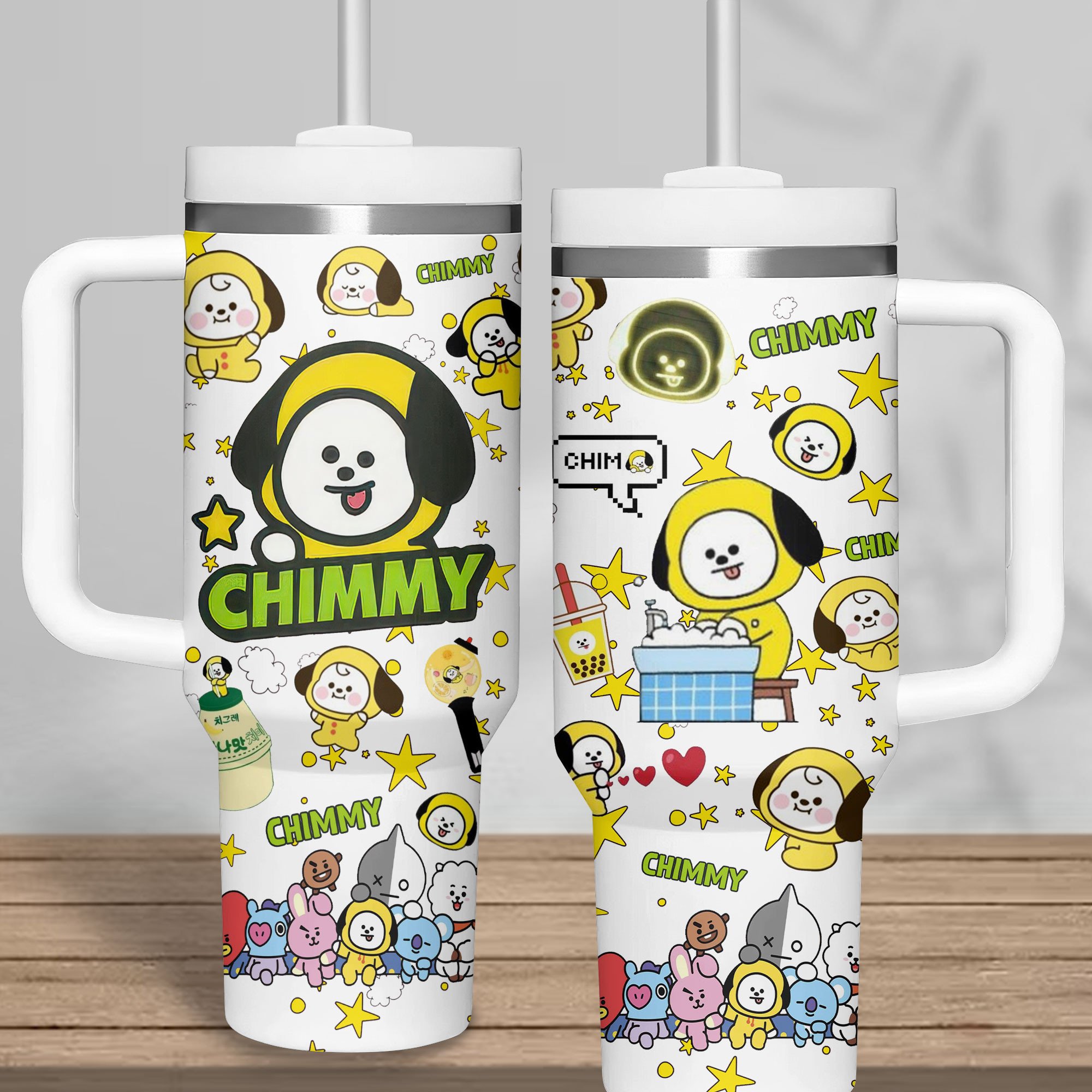 Hydratemerch BTS Music Custom Stanley Quencher 40oz Stainless Steel Tumbler With Handle
