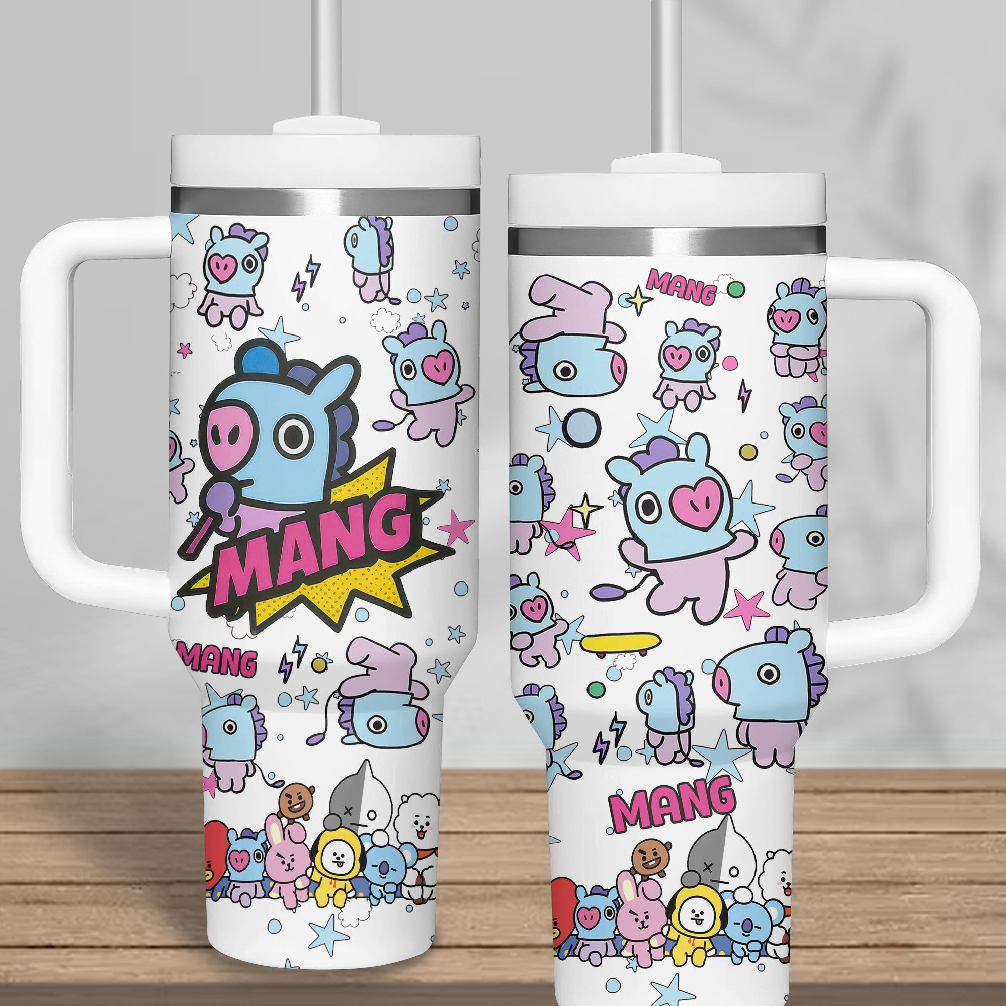 Hydratemerch BTS Music Custom Stanley Quencher 40oz Stainless Steel Tumbler With Handle