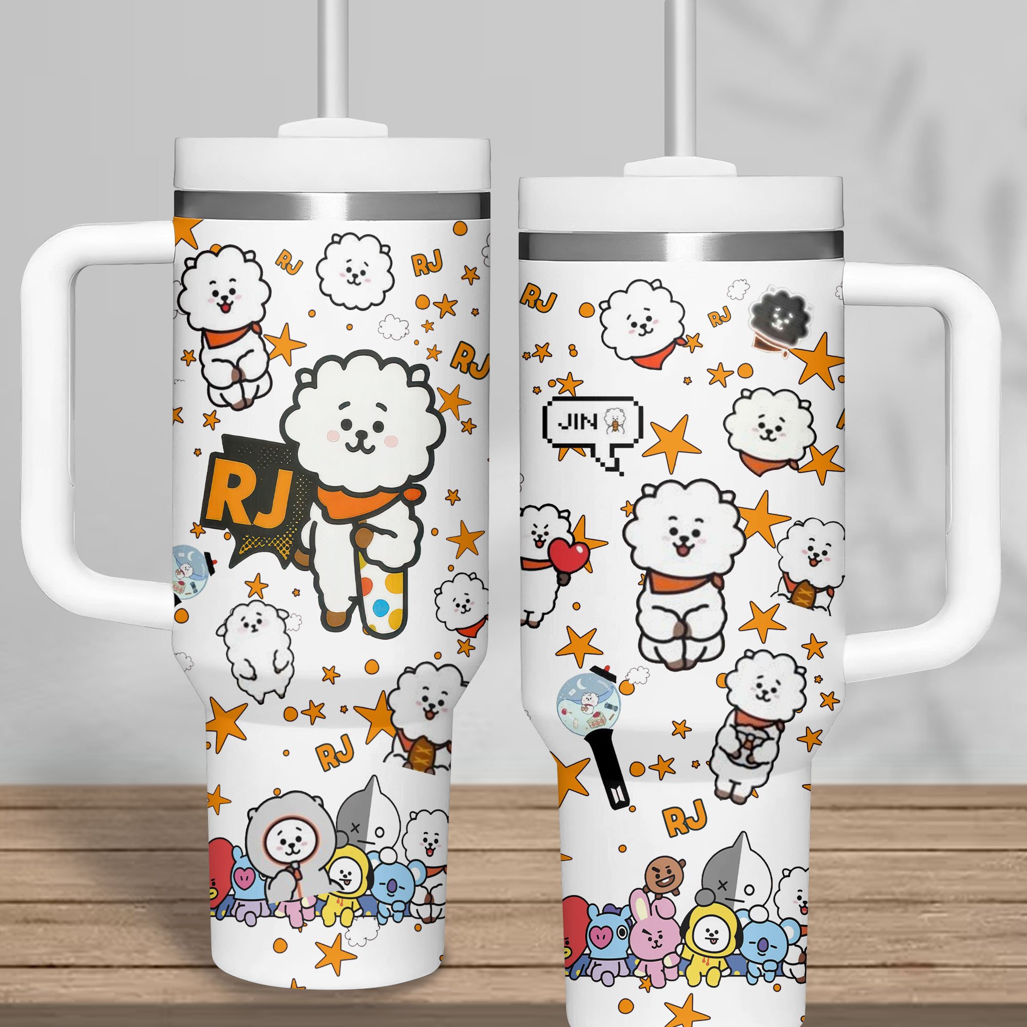 Hydratemerch BTS Music Custom Stanley Quencher 40oz Stainless Steel Tumbler With Handle