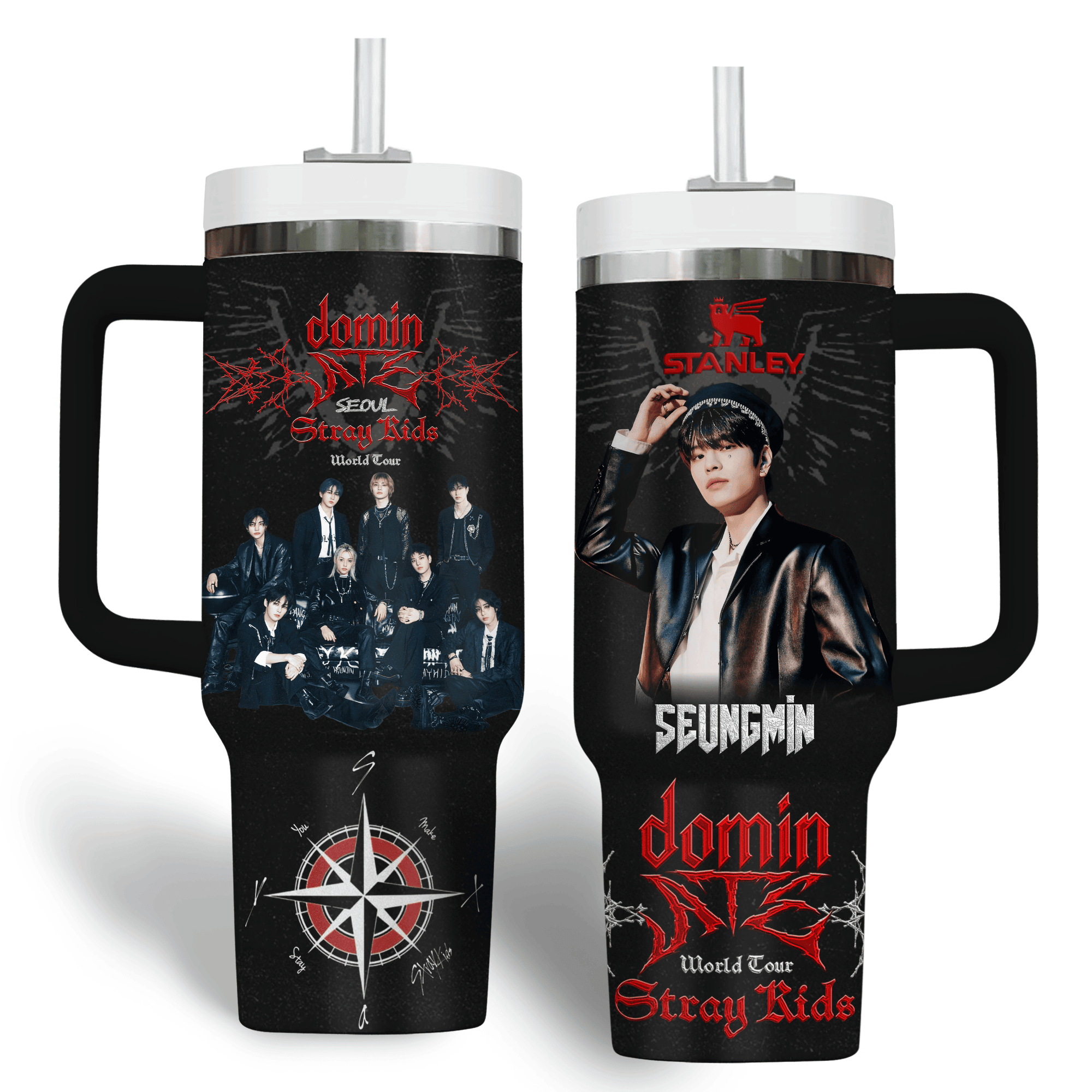Hydratemerch Stray Kids Music Custom Stanley Quencher 40oz Stainless Steel Tumbler With Handle