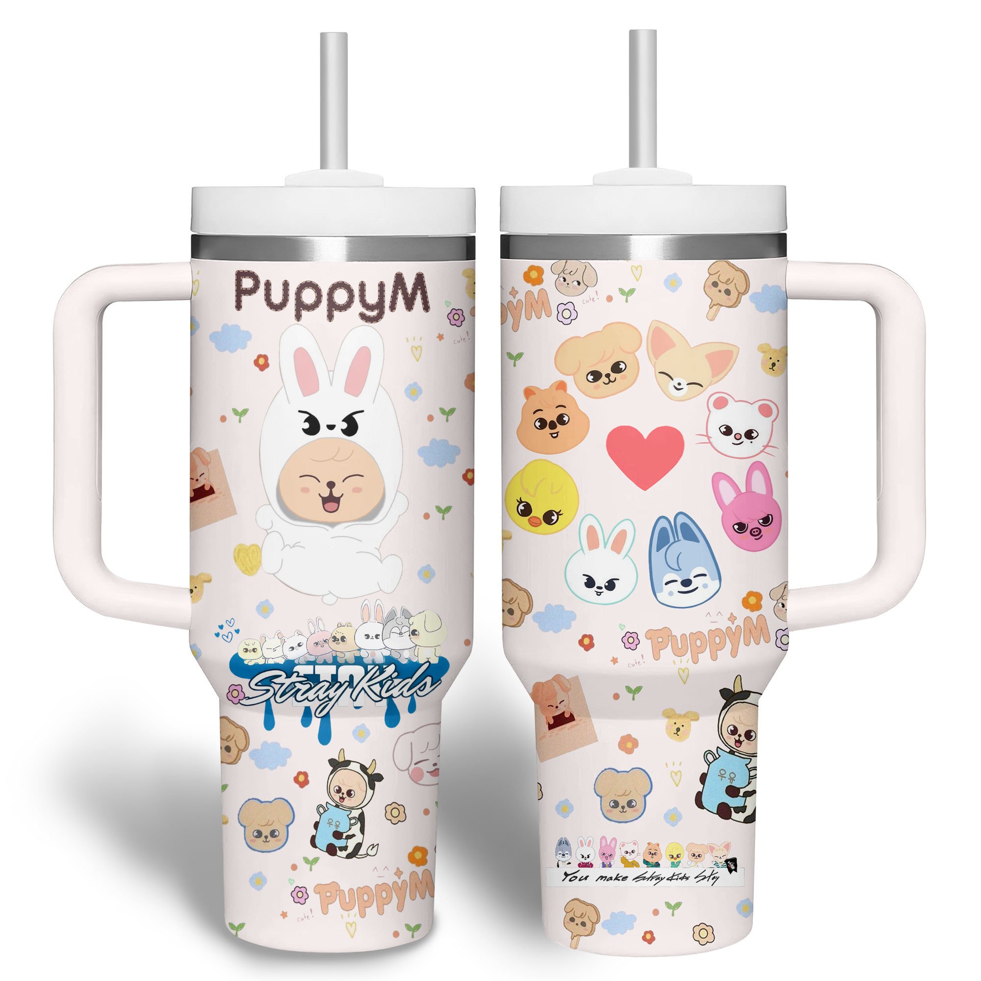 Hydratemerch Stray Kids Music Custom Stanley Quencher 40oz Stainless Steel Tumbler With Handle
