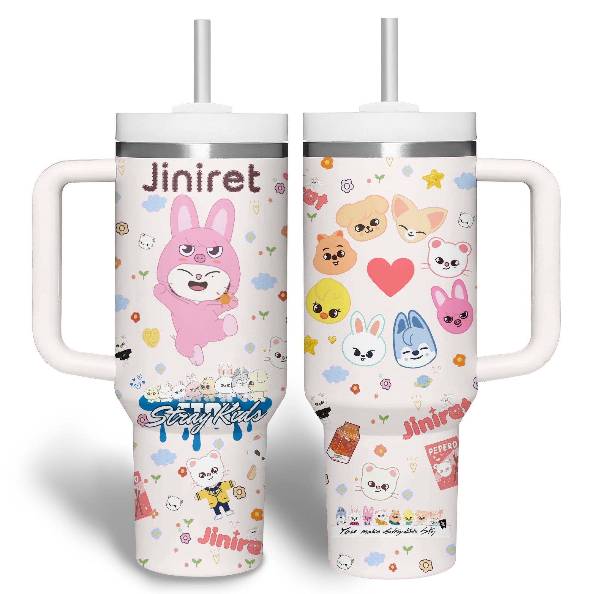 Hydratemerch Stray Kids Music Custom Stanley Quencher 40oz Stainless Steel Tumbler With Handle