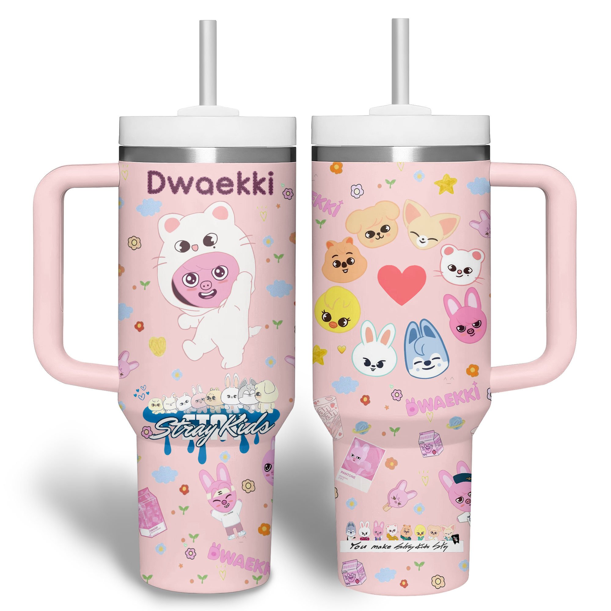 Hydratemerch Stray Kids Music Custom Stanley Quencher 40oz Stainless Steel Tumbler With Handle