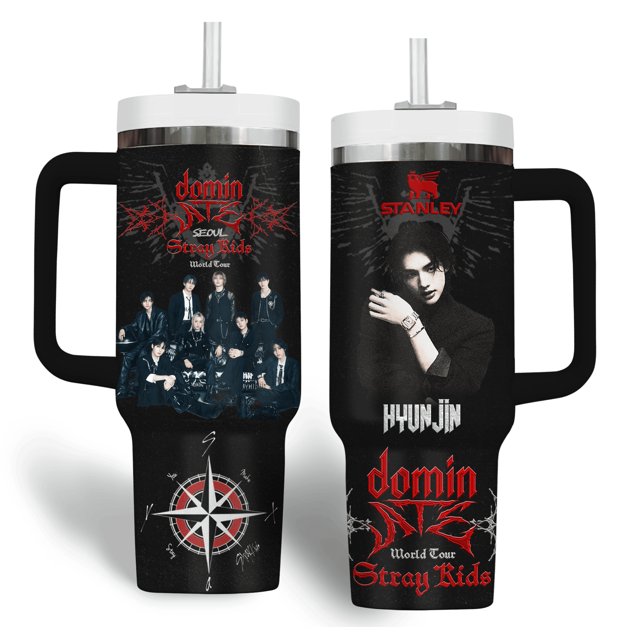 Hydratemerch Stray Kids Music Custom Stanley Quencher 40oz Stainless Steel Tumbler With Handle