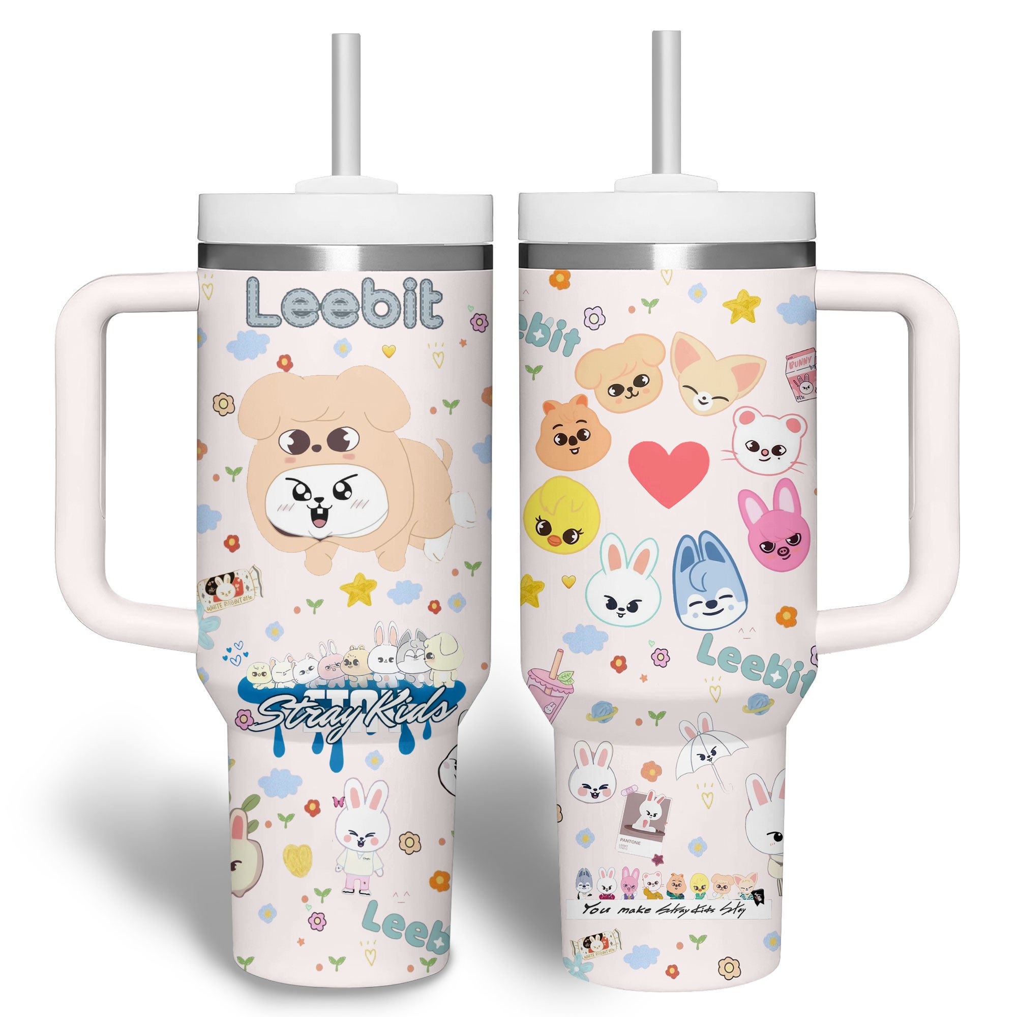 Hydratemerch Stray Kids Music Custom Stanley Quencher 40oz Stainless Steel Tumbler With Handle