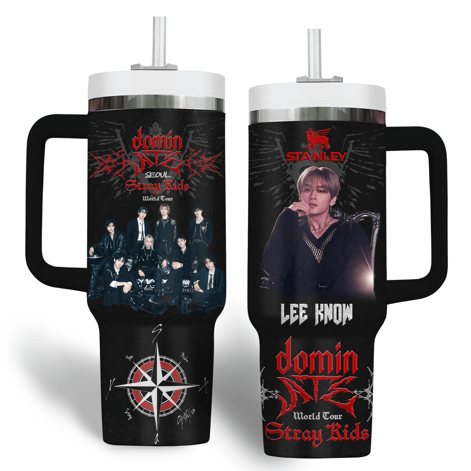 Hydratemerch Stray Kids Music Custom Stanley Quencher 40oz Stainless Steel Tumbler With Handle