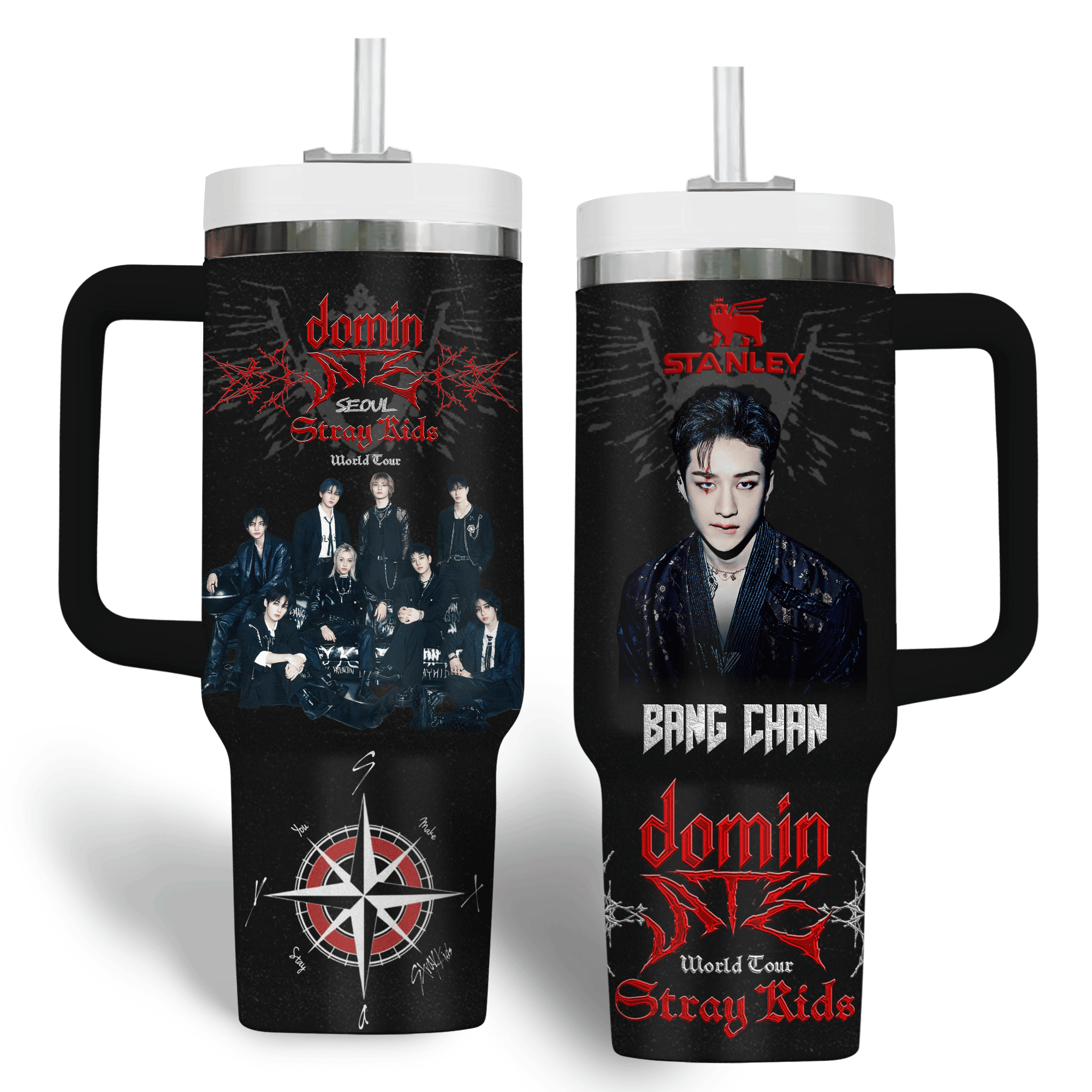 Hydratemerch Stray Kids Music Custom Stanley Quencher 40oz Stainless Steel Tumbler With Handle