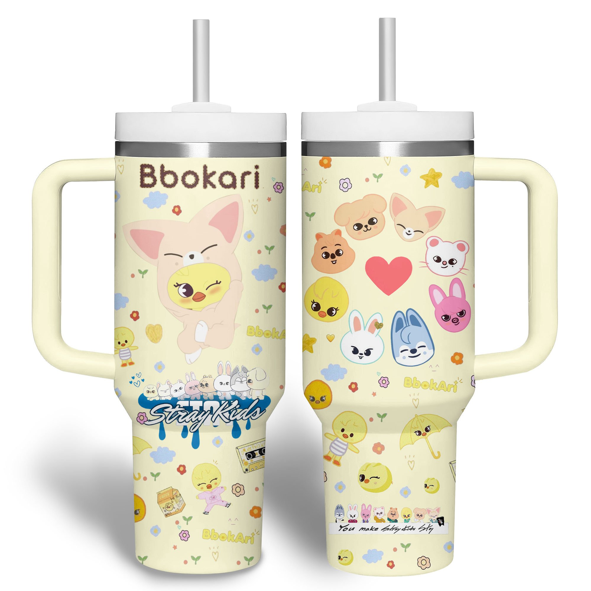 Hydratemerch Stray Kids Music Custom Stanley Quencher 40oz Stainless Steel Tumbler With Handle
