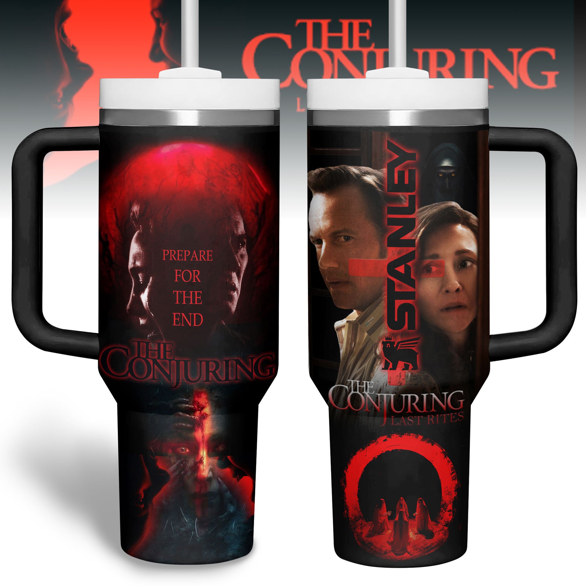 Hydratemerch The Conjuring: Last Rites Movies Custom Stanley Quencher 40oz Stainless Steel Tumbler With Handle