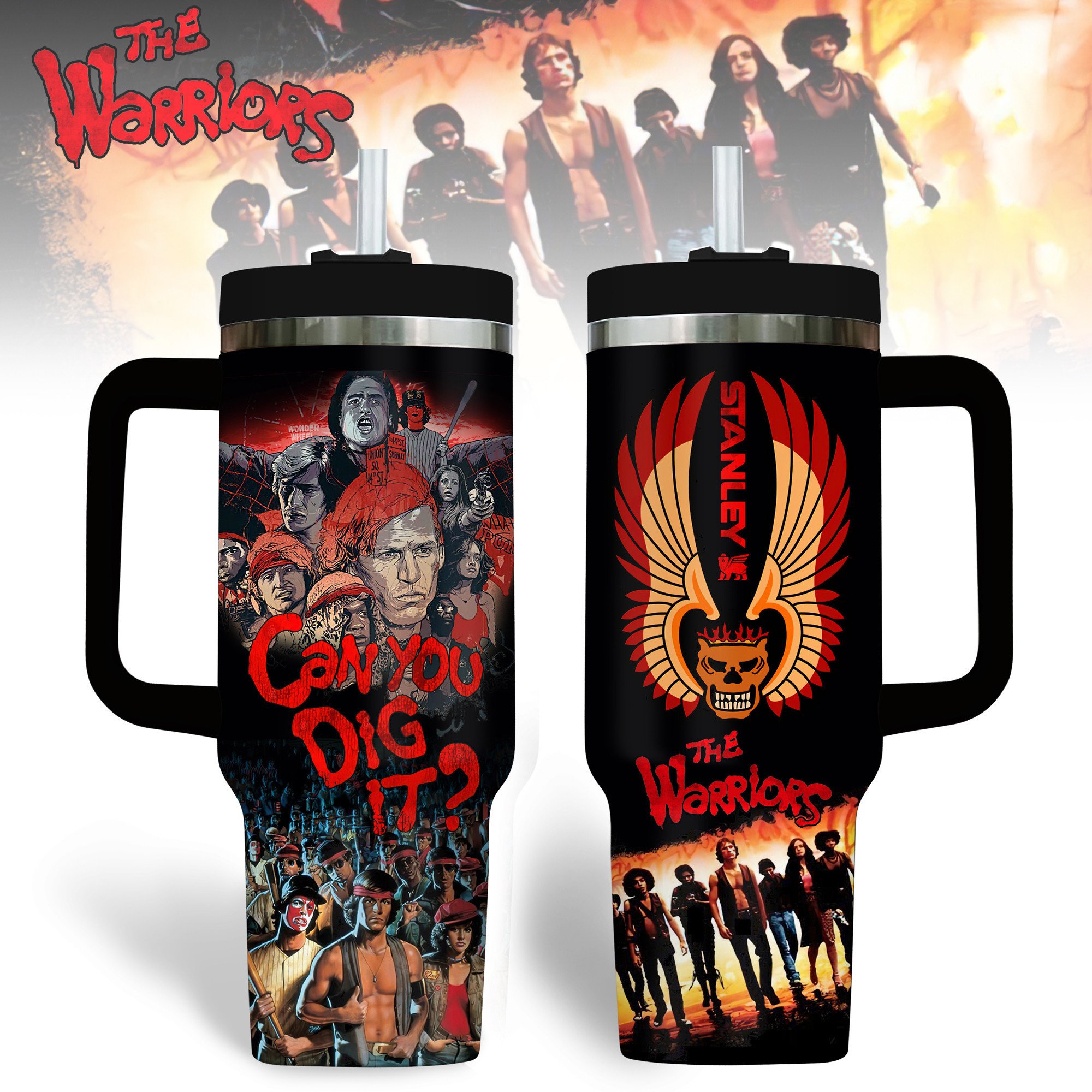 Hydratemerch The Warriors Movies Custom Stanley Quencher 40oz Stainless Steel Tumbler With Handle