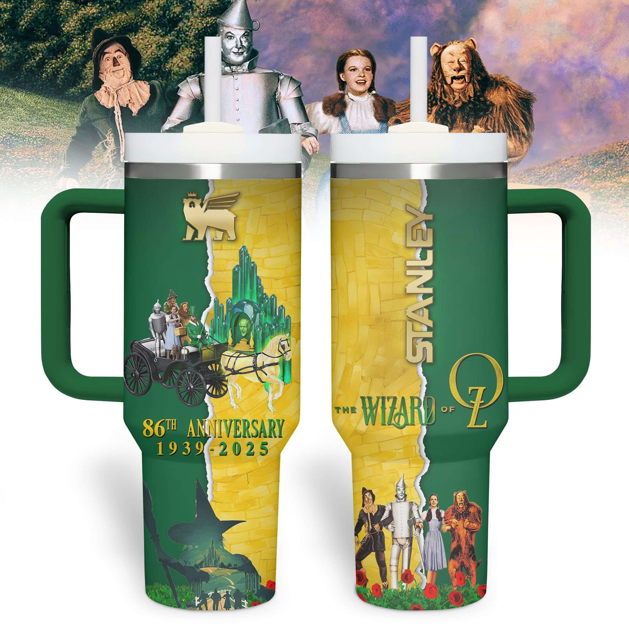 Hydratemerch The Wizard of Oz Movies Custom Stanley Quencher 40oz Stainless Steel Tumbler With Handle