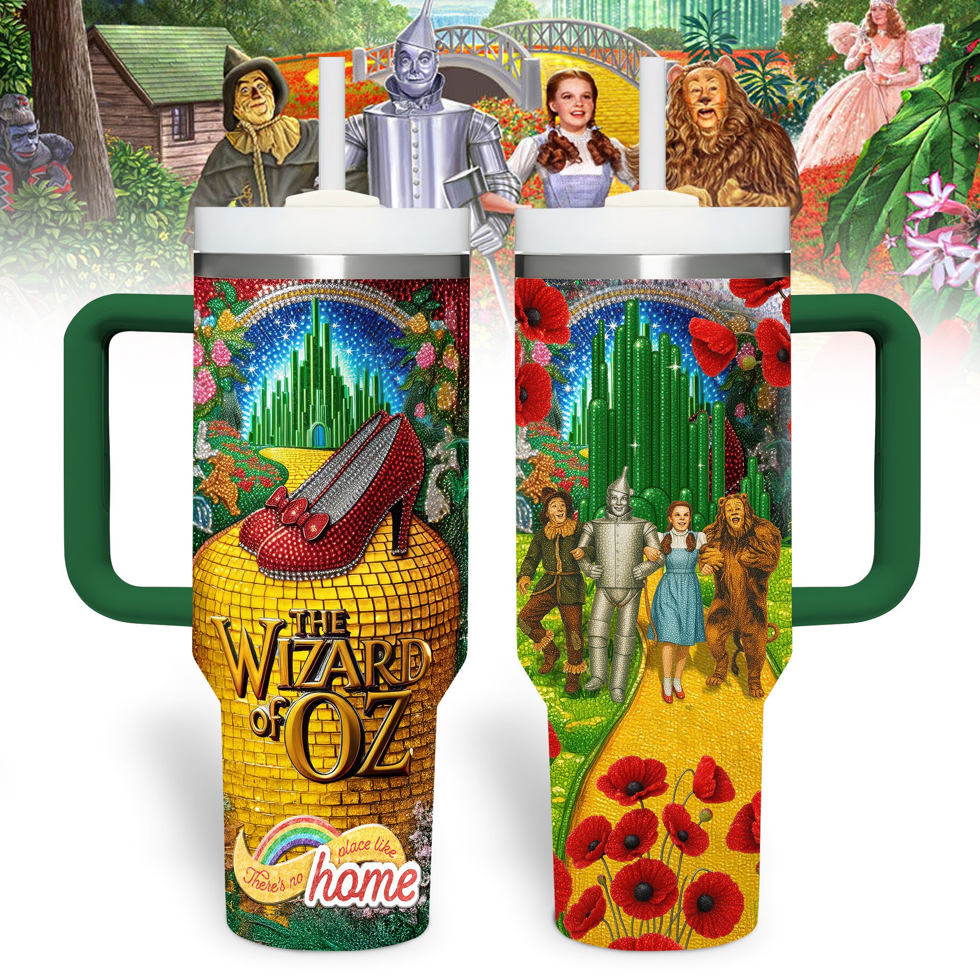 Hydratemerch The Wizard of Oz Movies Custom Stanley Quencher 40oz Stainless Steel Tumbler With Handle