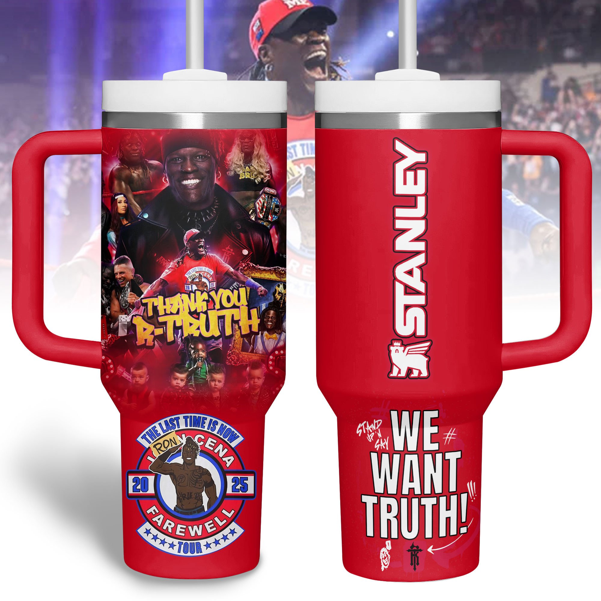 Hydratemerch We Want Truth Sports Custom Stanley Quencher 40oz Stainless Steel Tumbler With Handle