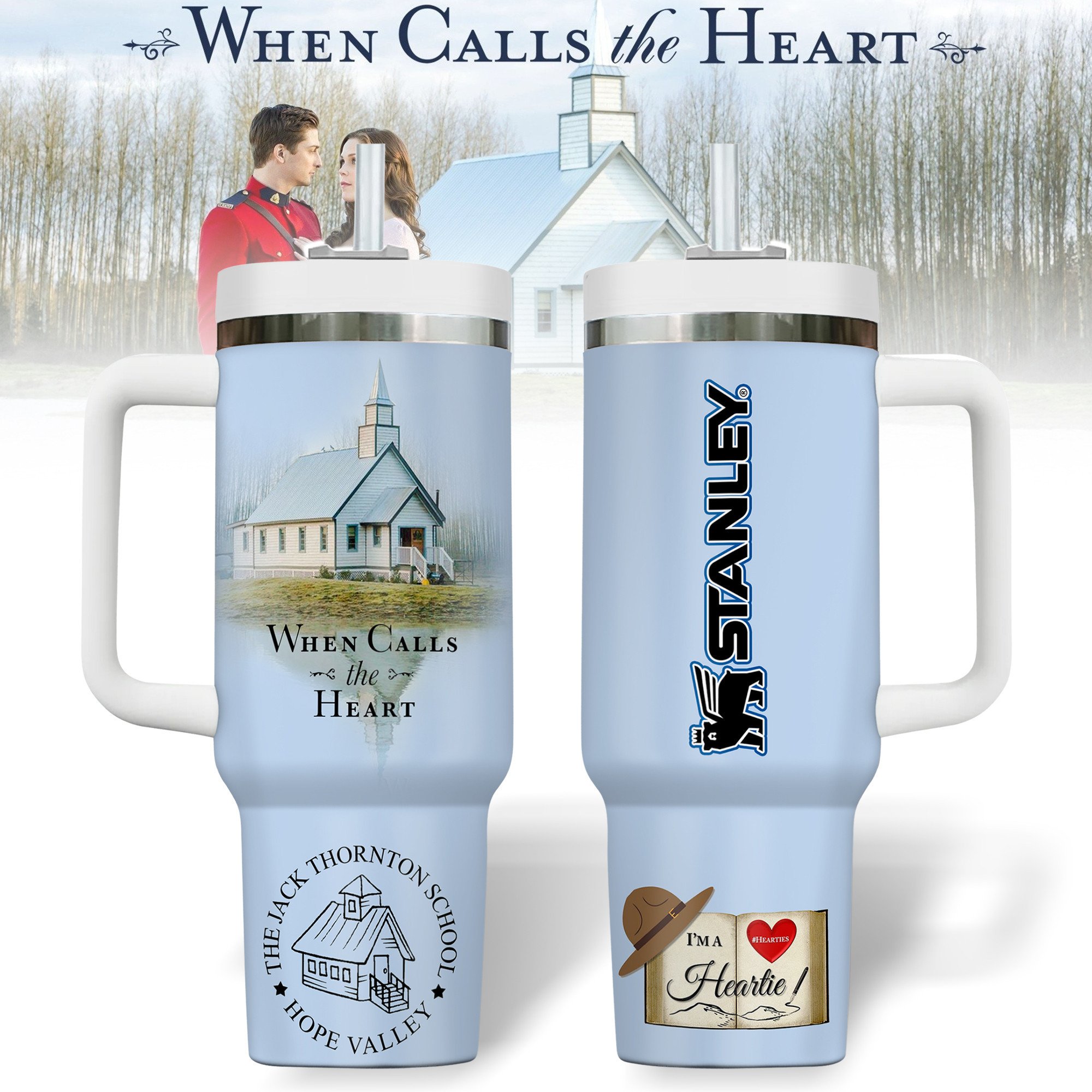 Hydratemerch When Calls the Heart TV Series Custom Stanley Quencher 40oz Stainless Steel Tumbler With Handle