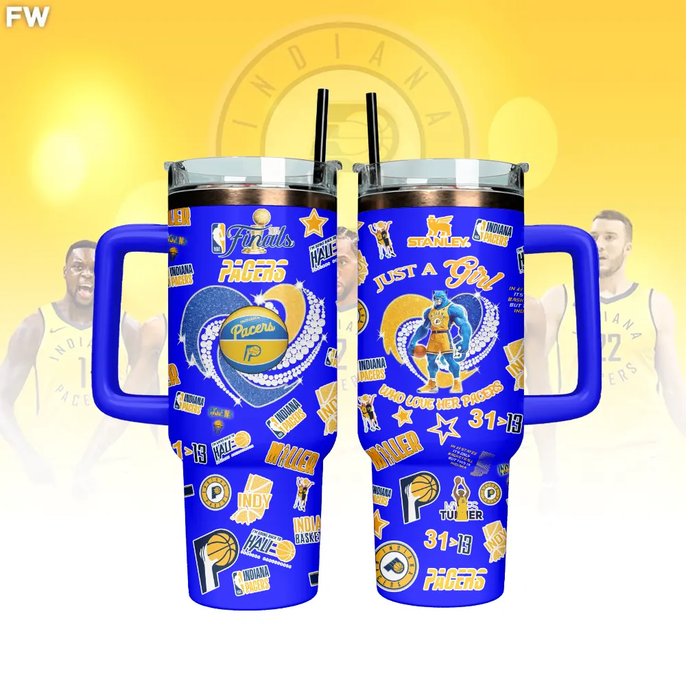 Hydratemerch Indiana Pacers NBA Custom Stanley Quencher 40oz Stainless Steel Tumbler With Handle