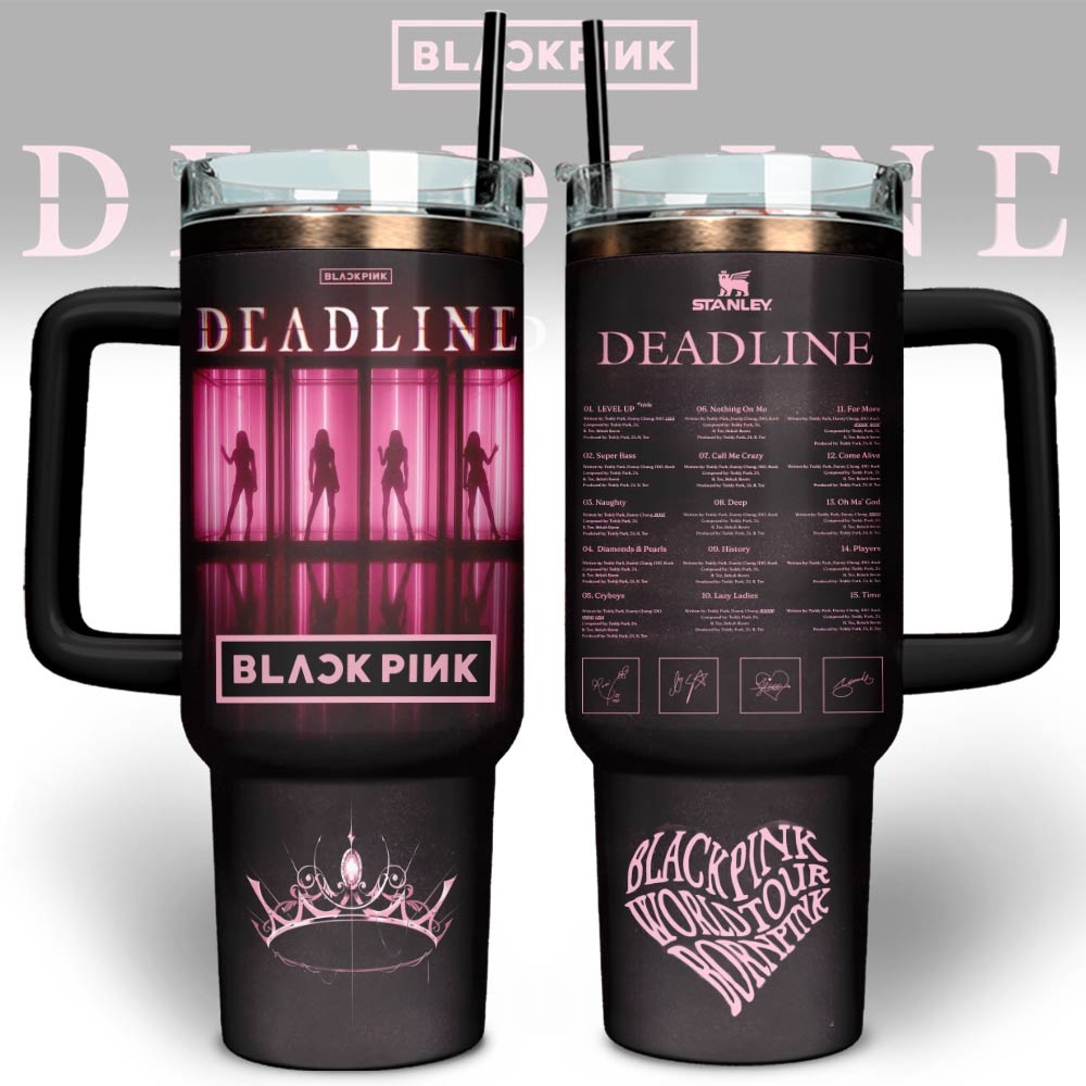 Hydratemerch Blackpink Music Custom Stanley Quencher 40oz Stainless Steel Tumbler With Handle