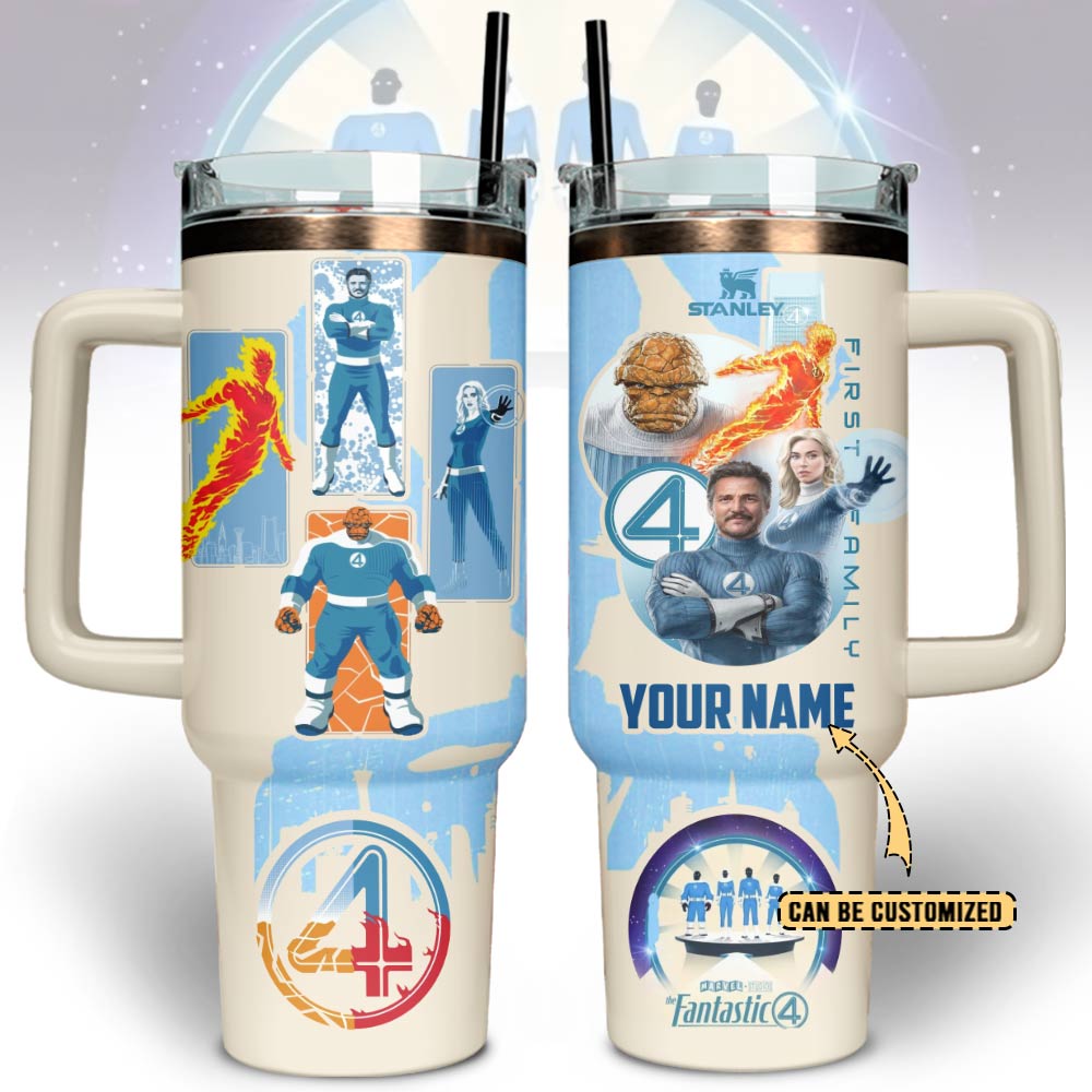 Hydratemerch The Fantastic Four Movies Custom Stanley Quencher 40oz Stainless Steel Tumbler With Handle