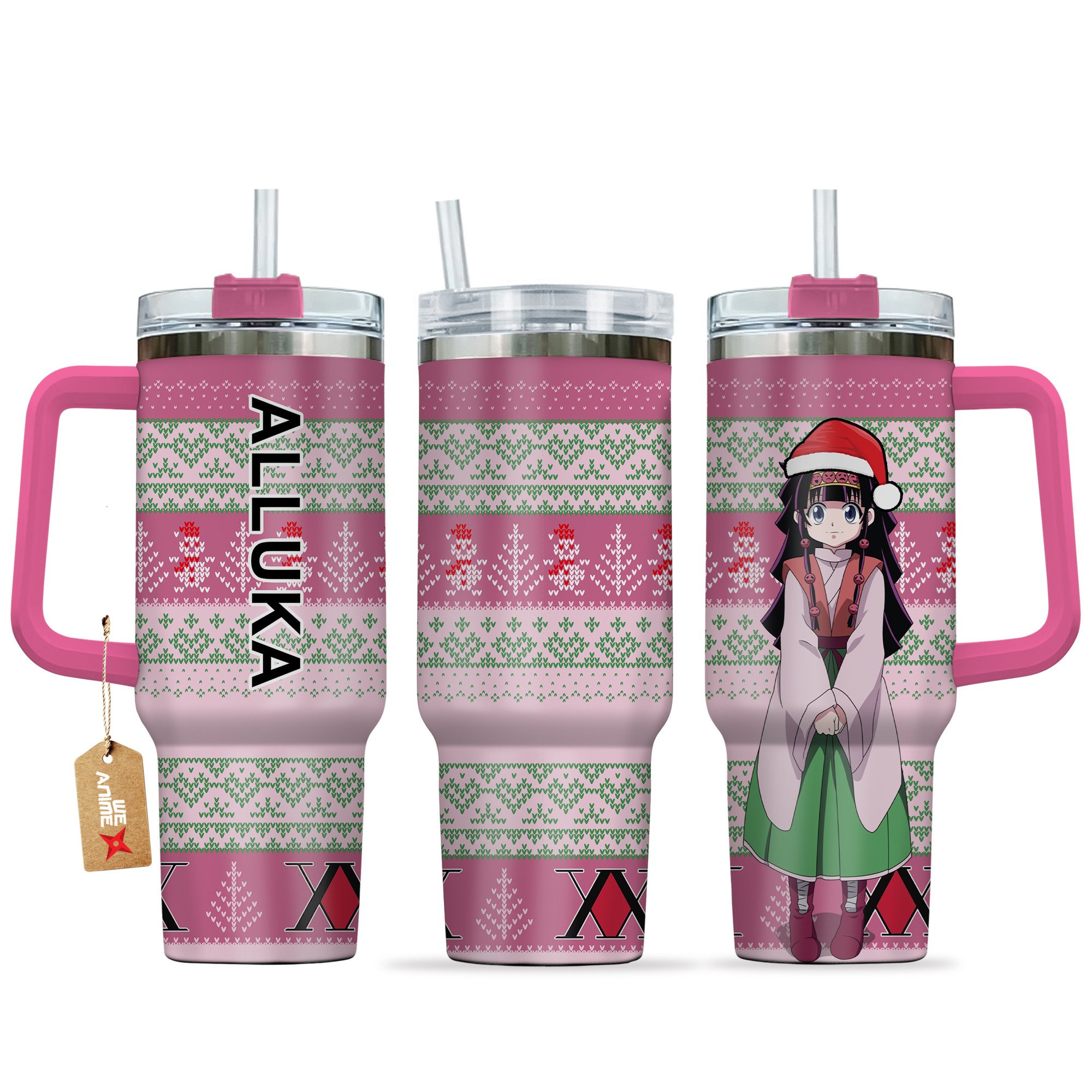 Hydratemerch Alluka Zoldyck Hunter x Hunter Anime Custom Stanley Quencher 40oz Stainless Steel Tumbler With Handle