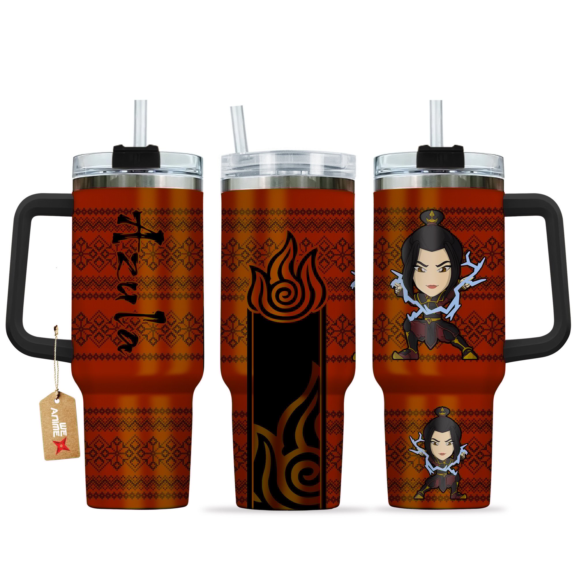 Hydratemerch Azula Avatar Anime Custom Stanley Quencher 40oz Stainless Steel Tumbler With Handle
