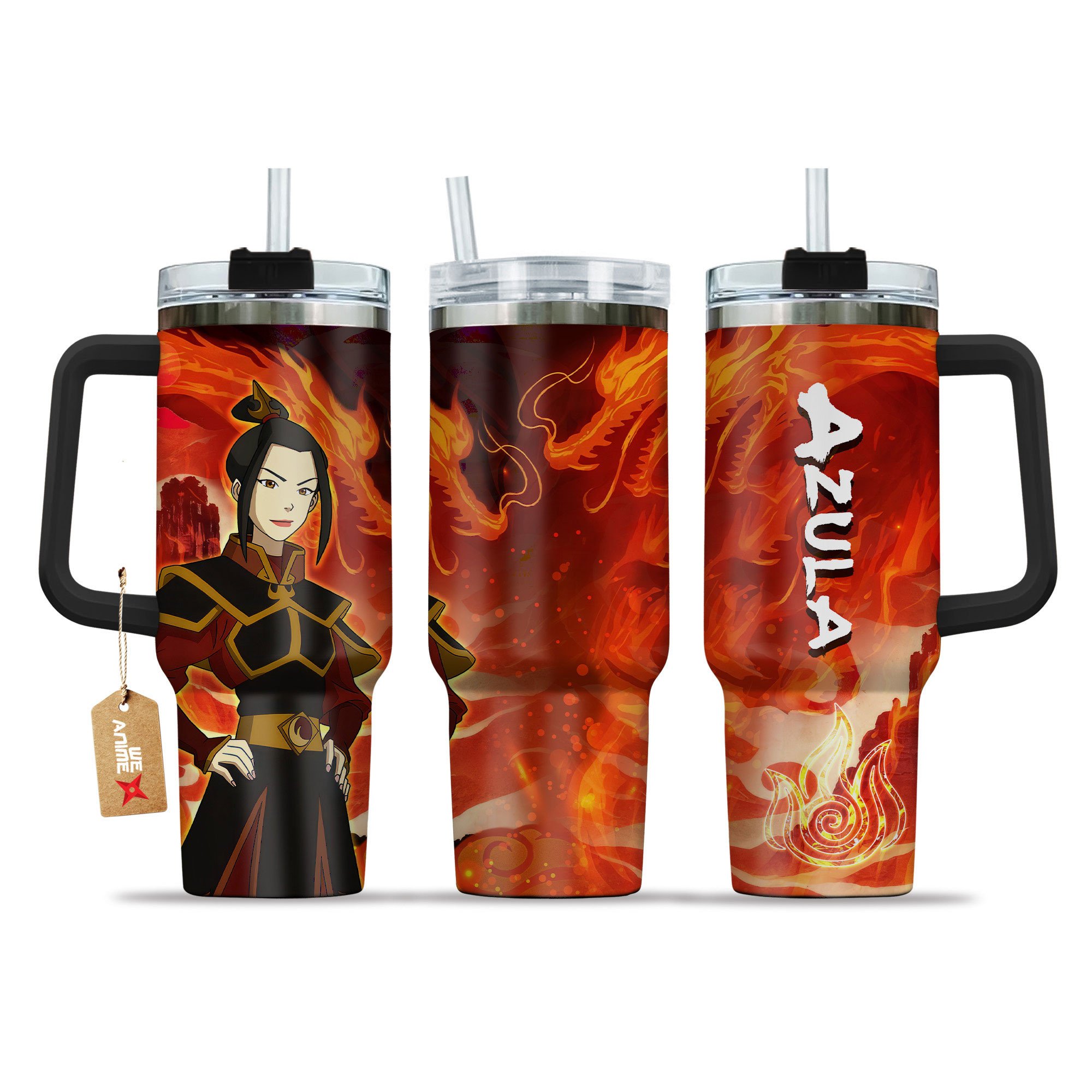 Hydratemerch Azula Avatar Anime Custom Stanley Quencher 40oz Stainless Steel Tumbler With Handle