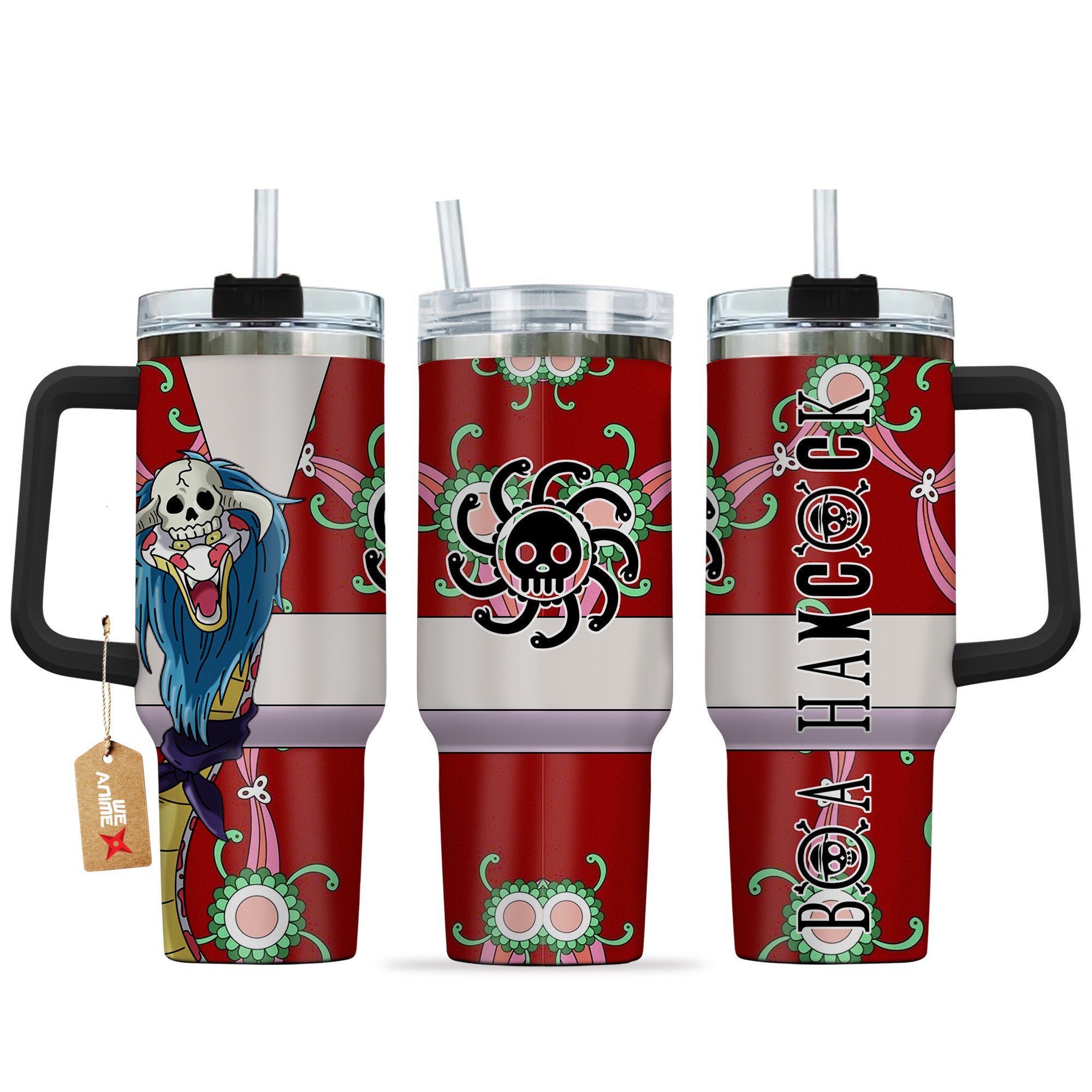 Hydratemerch Boa Hancock One Piece Anime Custom Stanley Quencher 40oz Stainless Steel Tumbler With Handle