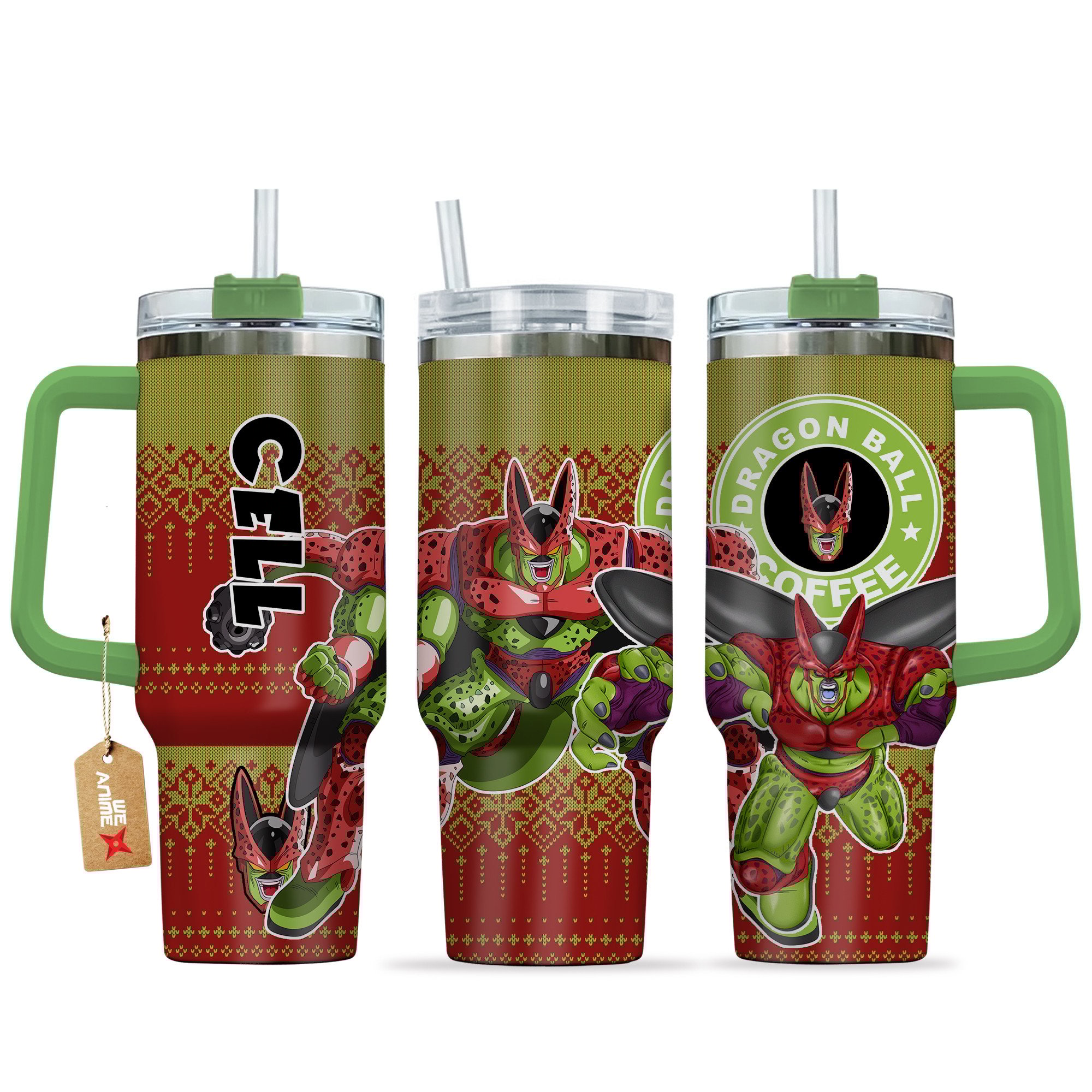 Hydratemerch Cell Max Dragon Ball Anime Custom Stanley Quencher 40oz Stainless Steel Tumbler With Handle