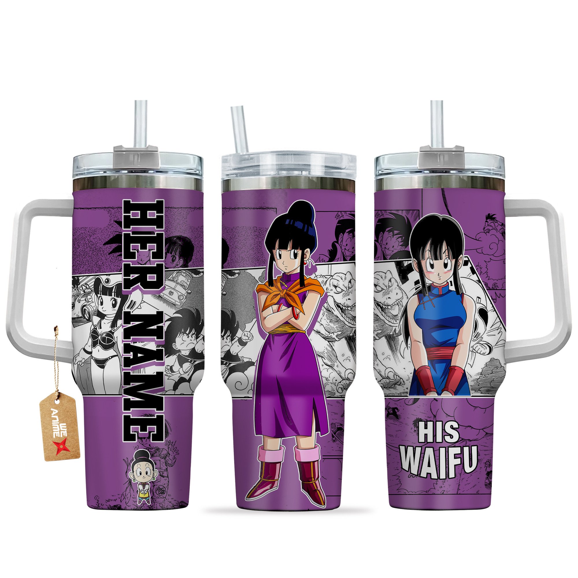 Hydratemerch Chi-Chi Dragon Ball Anime Custom Stanley Quencher 40oz Stainless Steel Tumbler With Handle