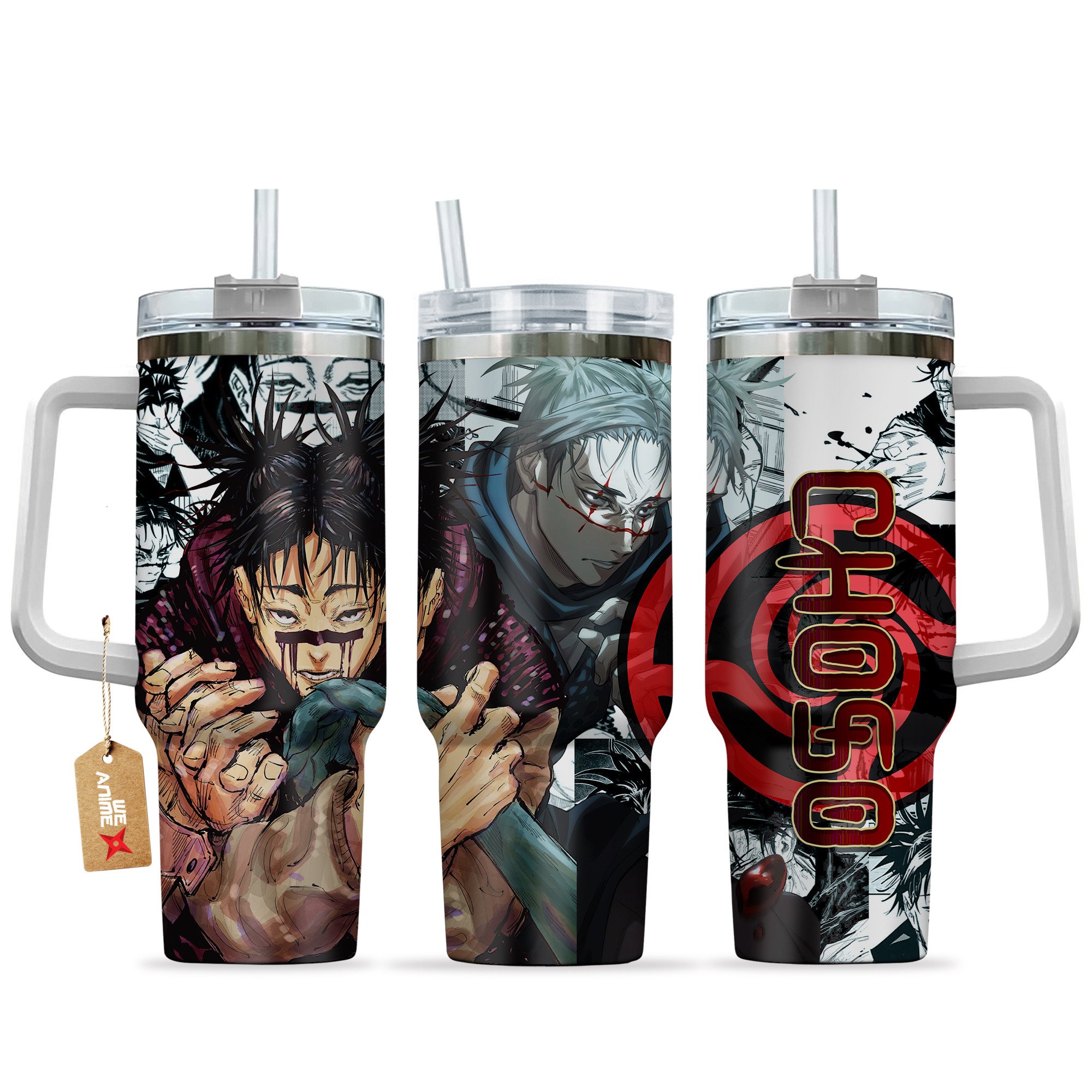 Hydratemerch Choso Jujutsu Kaisen Anime Custom Stanley Quencher 40oz Stainless Steel Tumbler With Handle
