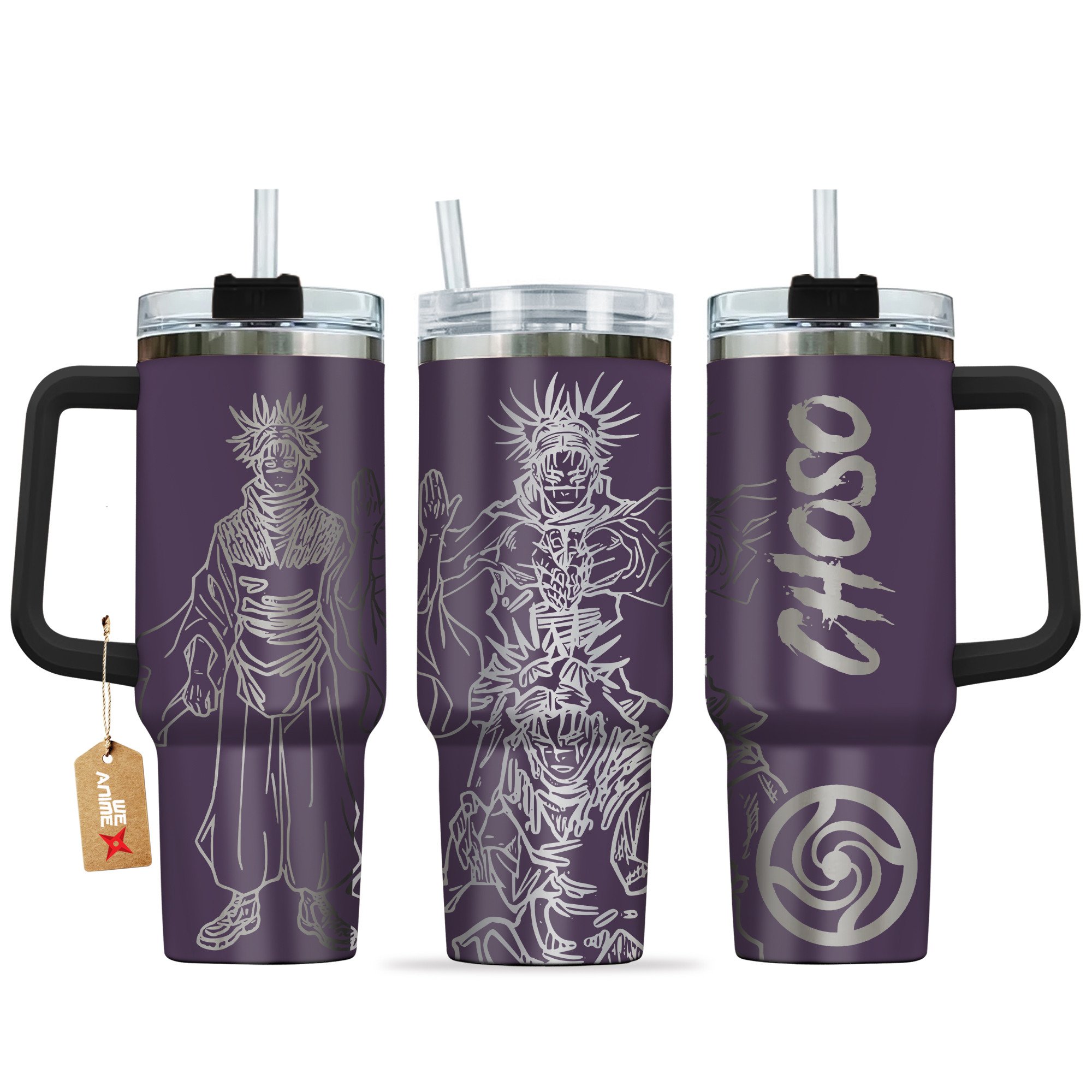 Hydratemerch Choso Jujutsu Kaisen Anime Custom Stanley Quencher 40oz Stainless Steel Tumbler With Handle