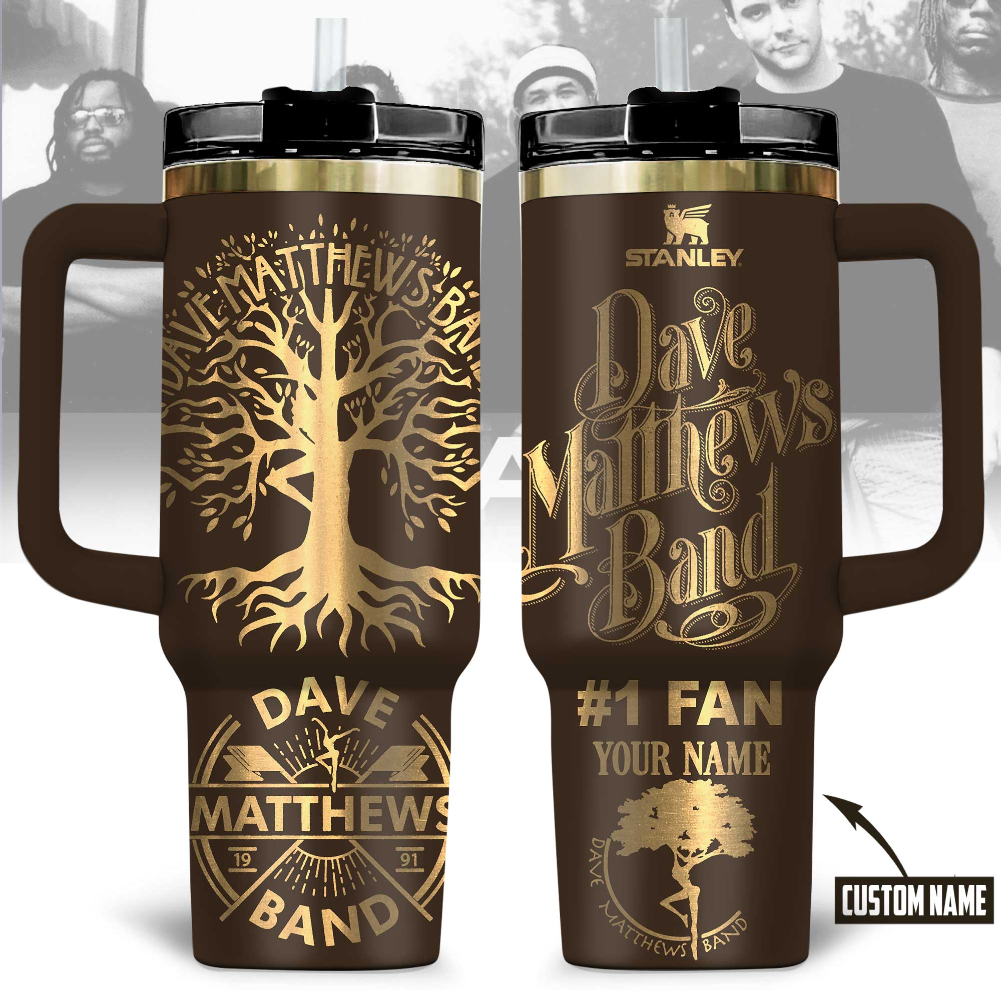 Hydratemerch Dave Matthews Music Custom Stanley Quencher 40oz Stainless Steel Tumbler With Handle