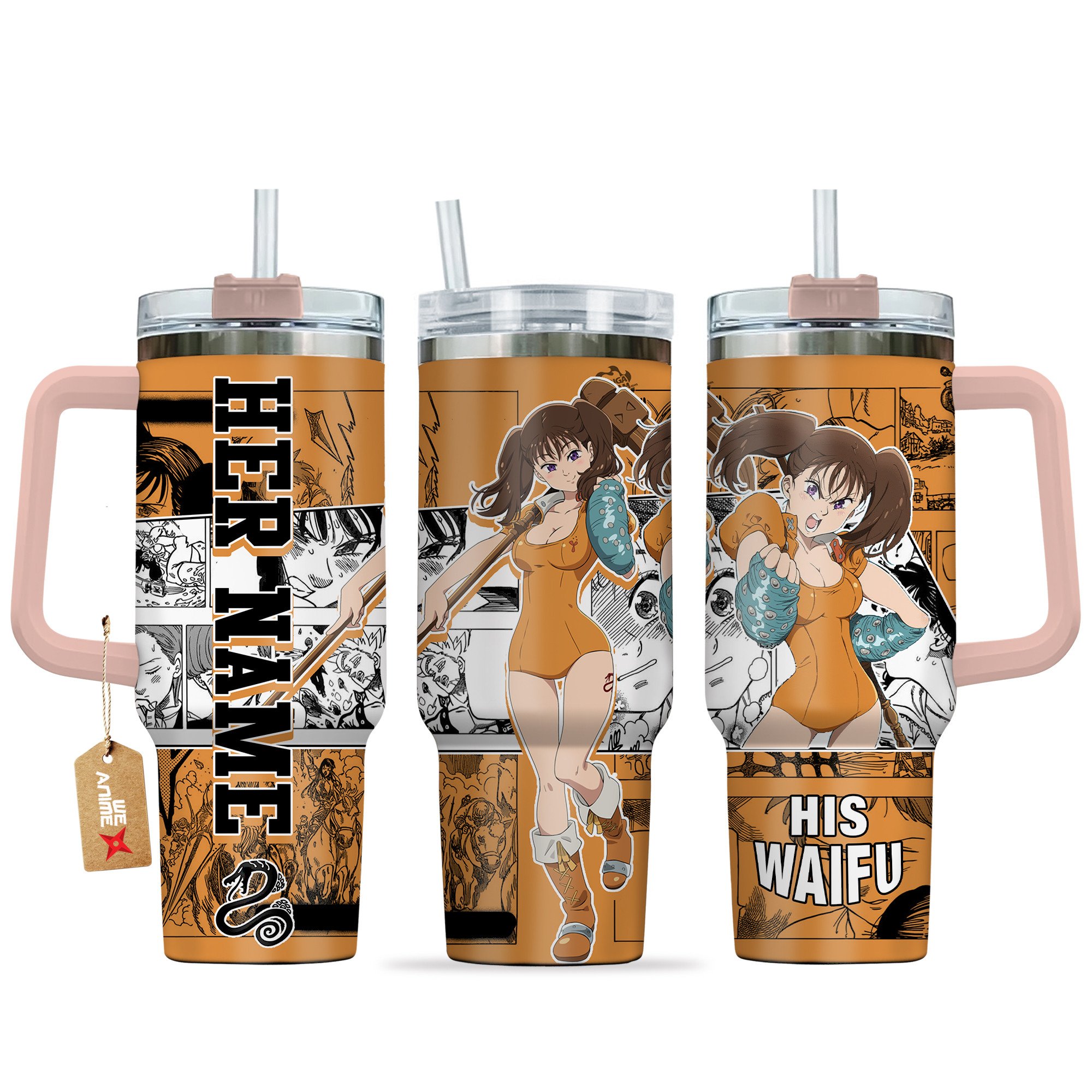 Hydratemerch Diane (Envy) Hunter x Hunter Anime Custom Stanley Quencher 40oz Stainless Steel Tumbler With Handle