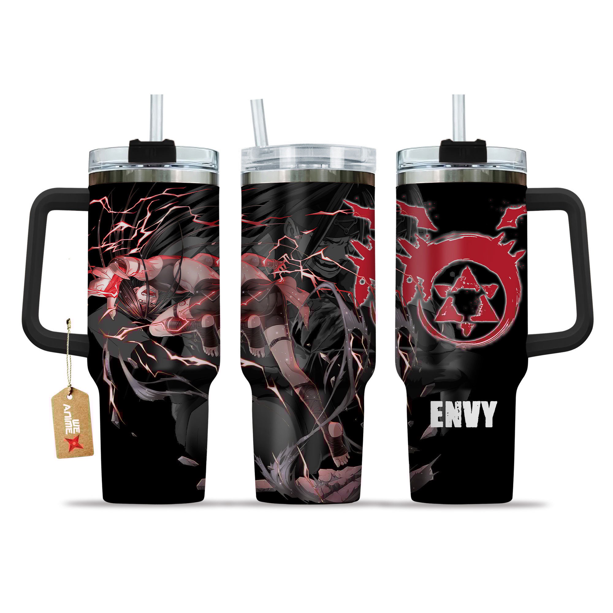 Hydratemerch Envy Fullmetal Alchemist Anime Custom Stanley Quencher 40oz Stainless Steel Tumbler With Handle