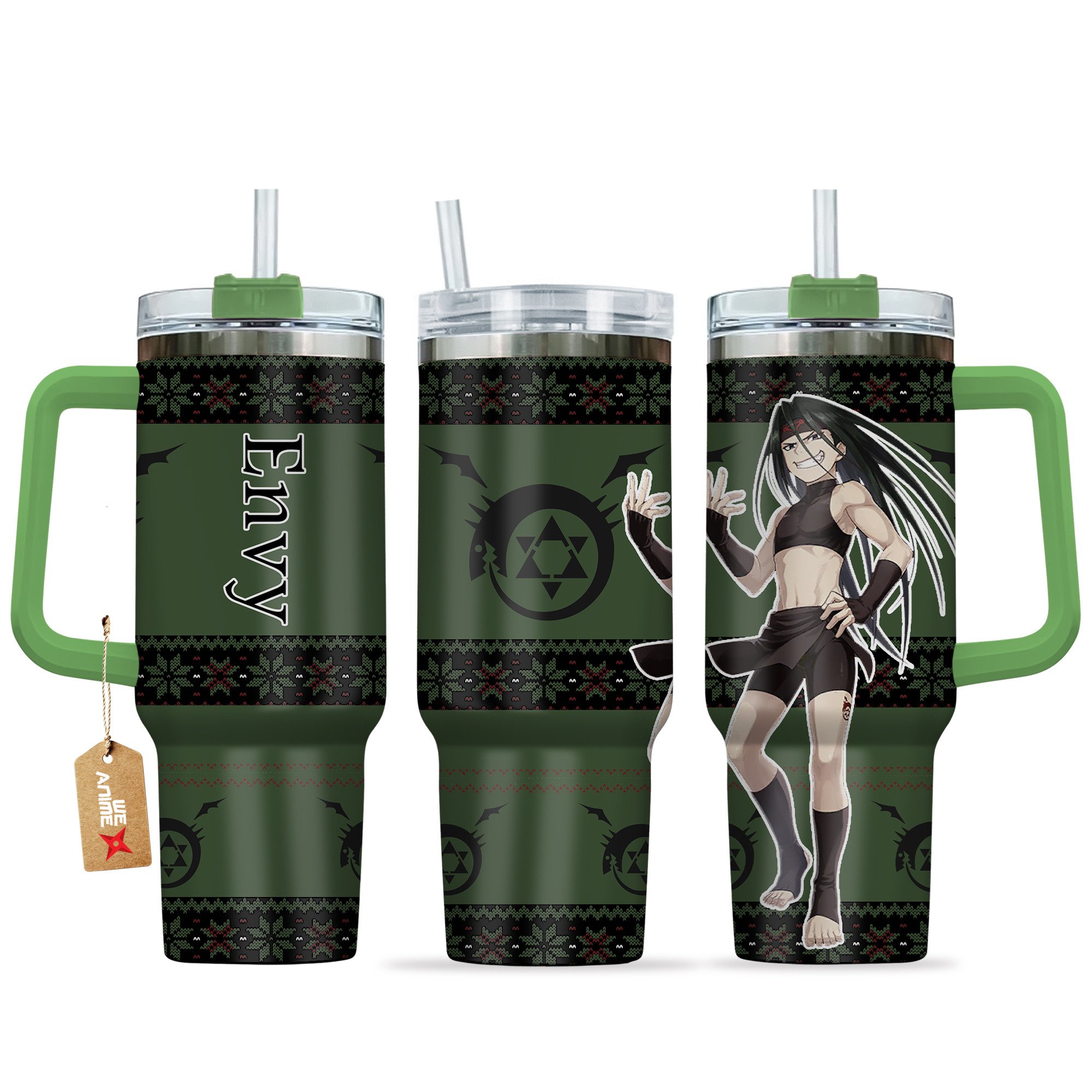Hydratemerch Envy Fullmetal Alchemist Anime Custom Stanley Quencher 40oz Stainless Steel Tumbler With Handle