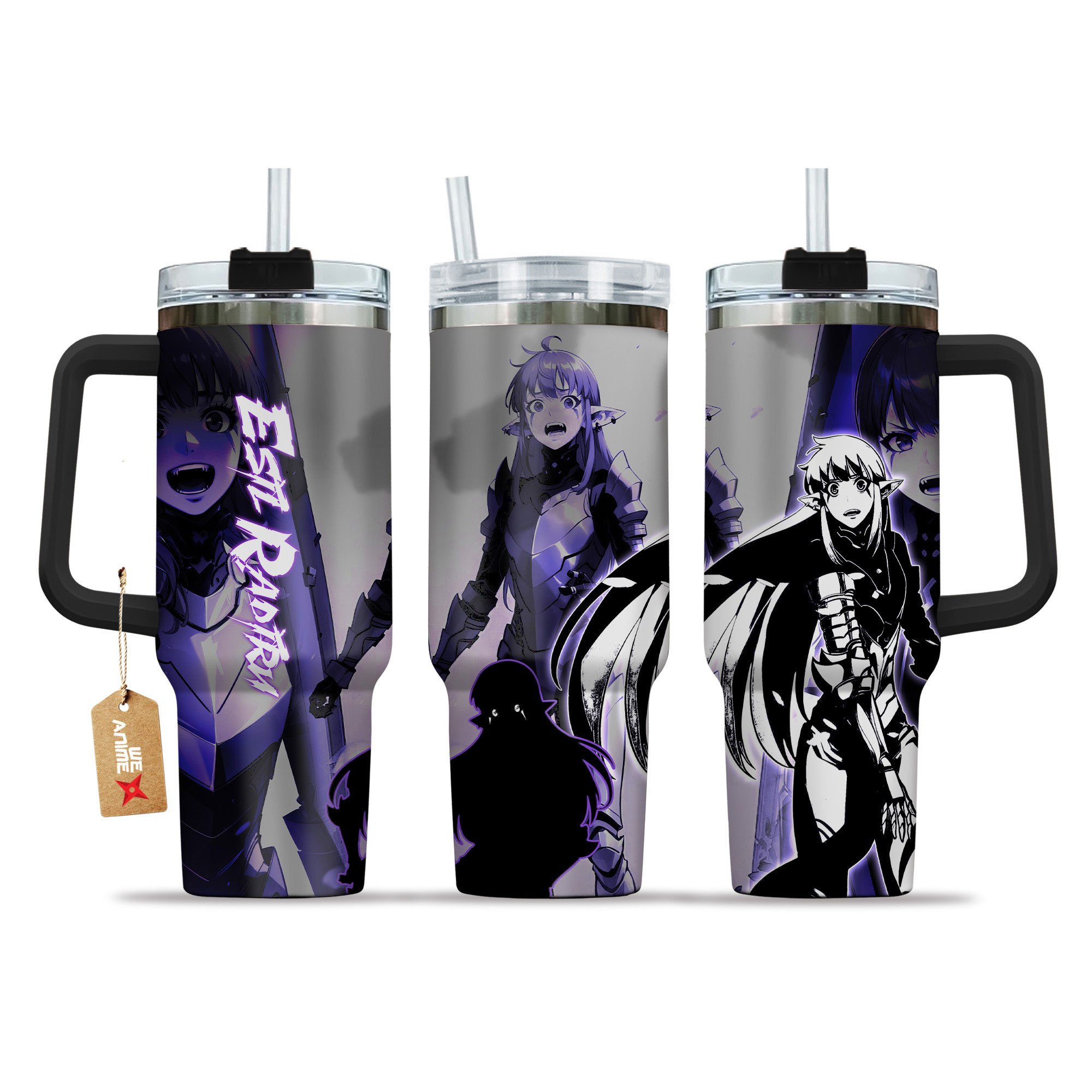 Hydratemerch Esil Radiru Solo Leveling Anime Custom Stanley Quencher 40oz Stainless Steel Tumbler With Handle