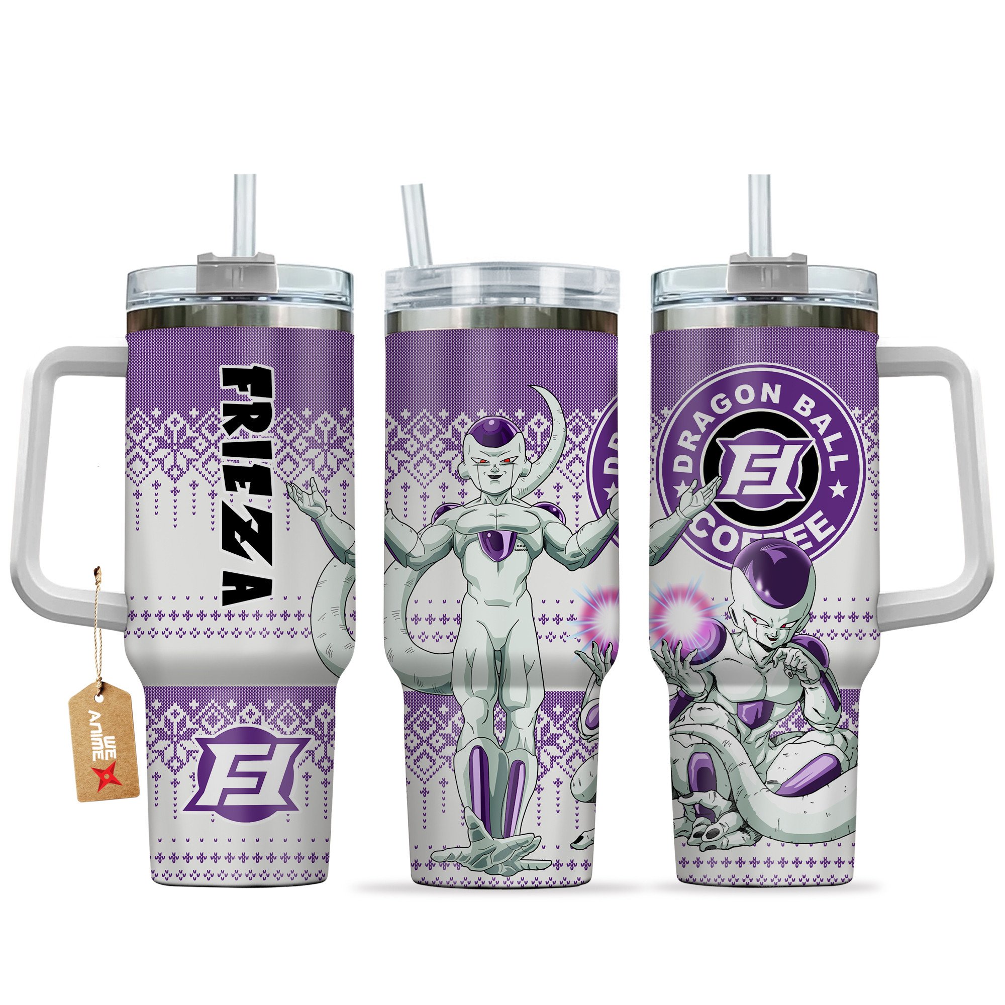 Hydratemerch Frieza Dragon Ball Z Anime Custom Stanley Quencher 40oz Stainless Steel Tumbler With Handle