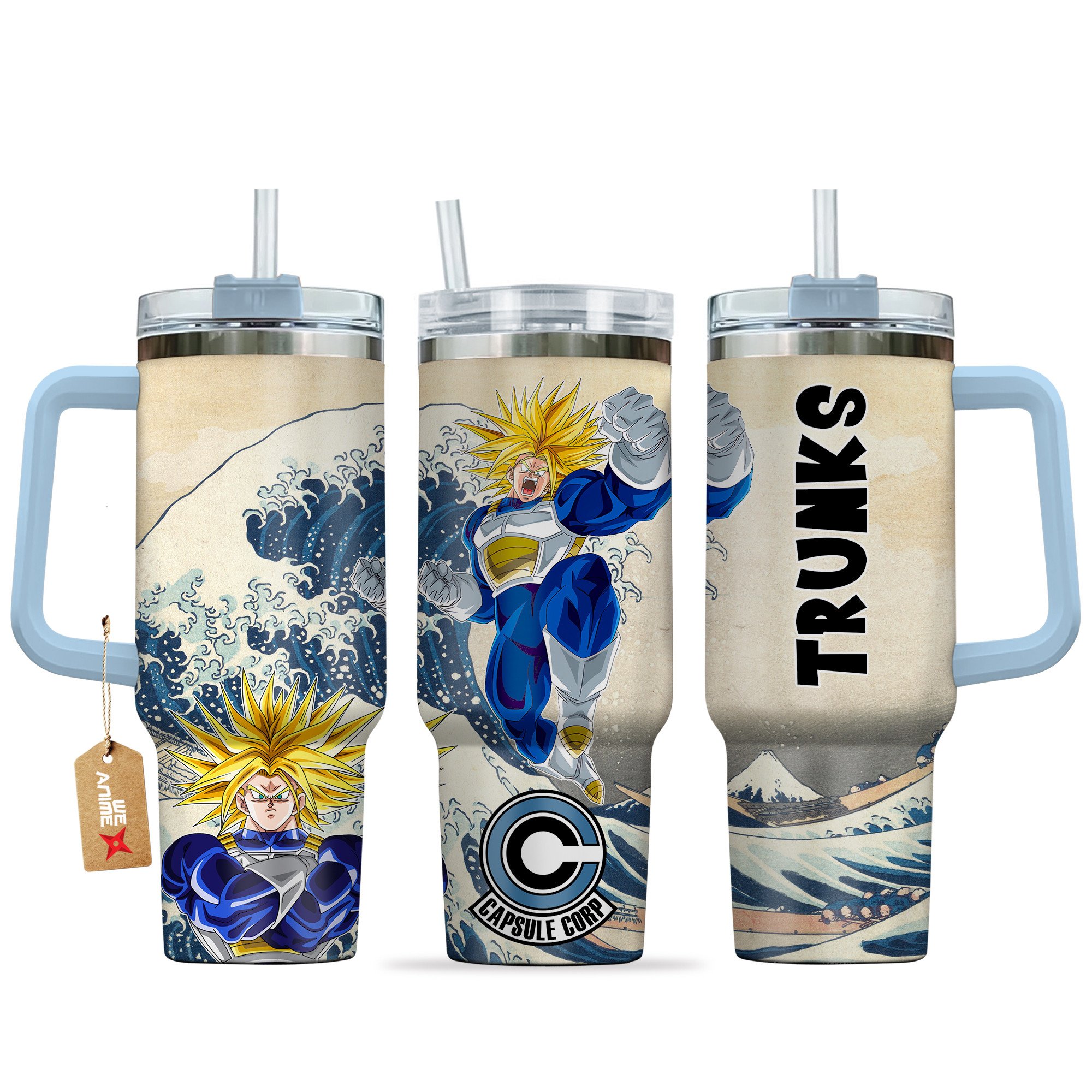 Hydratemerch Future Trunks Dragon Ball Anime Custom Stanley Quencher 40oz Stainless Steel Tumbler With Handle