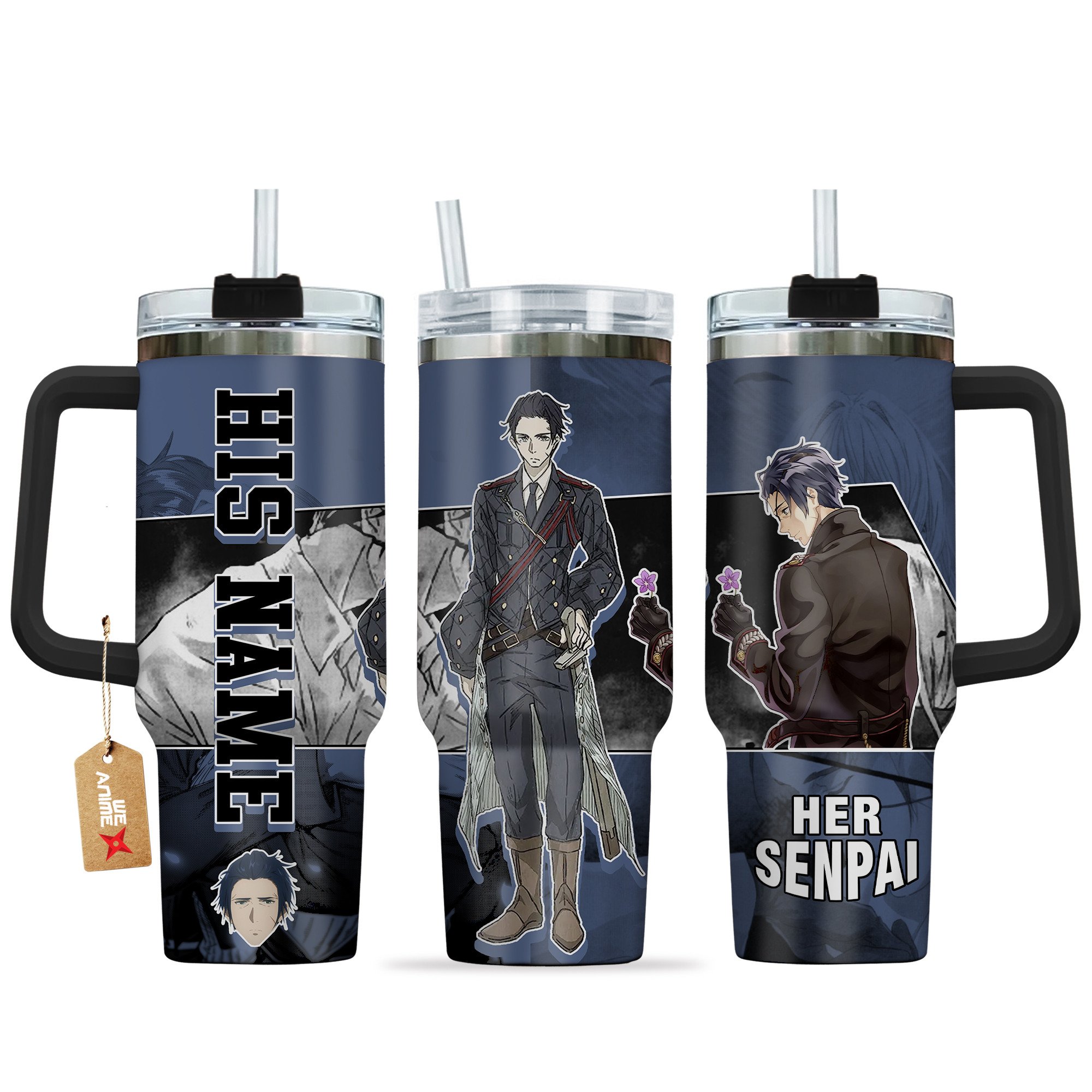 Hydratemerch Gilbert Bougainvillea Violet Evergarden Anime Custom Stanley Quencher 40oz Stainless Steel Tumbler With Handle