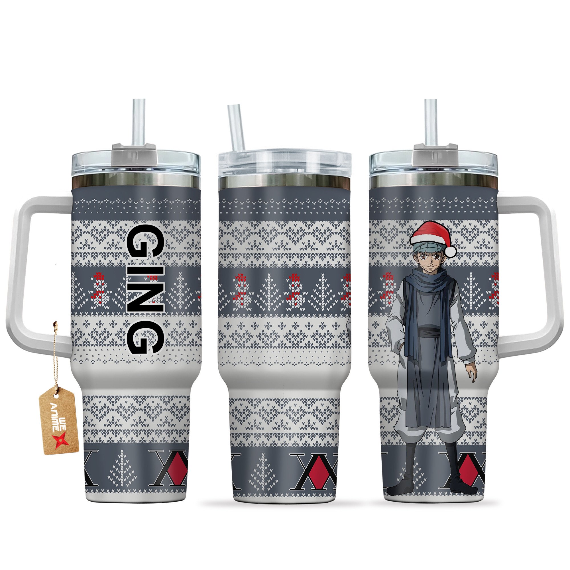 Hydratemerch Ging Freecss Hunter x Hunter Anime Custom Stanley Quencher 40oz Stainless Steel Tumbler With Handle
