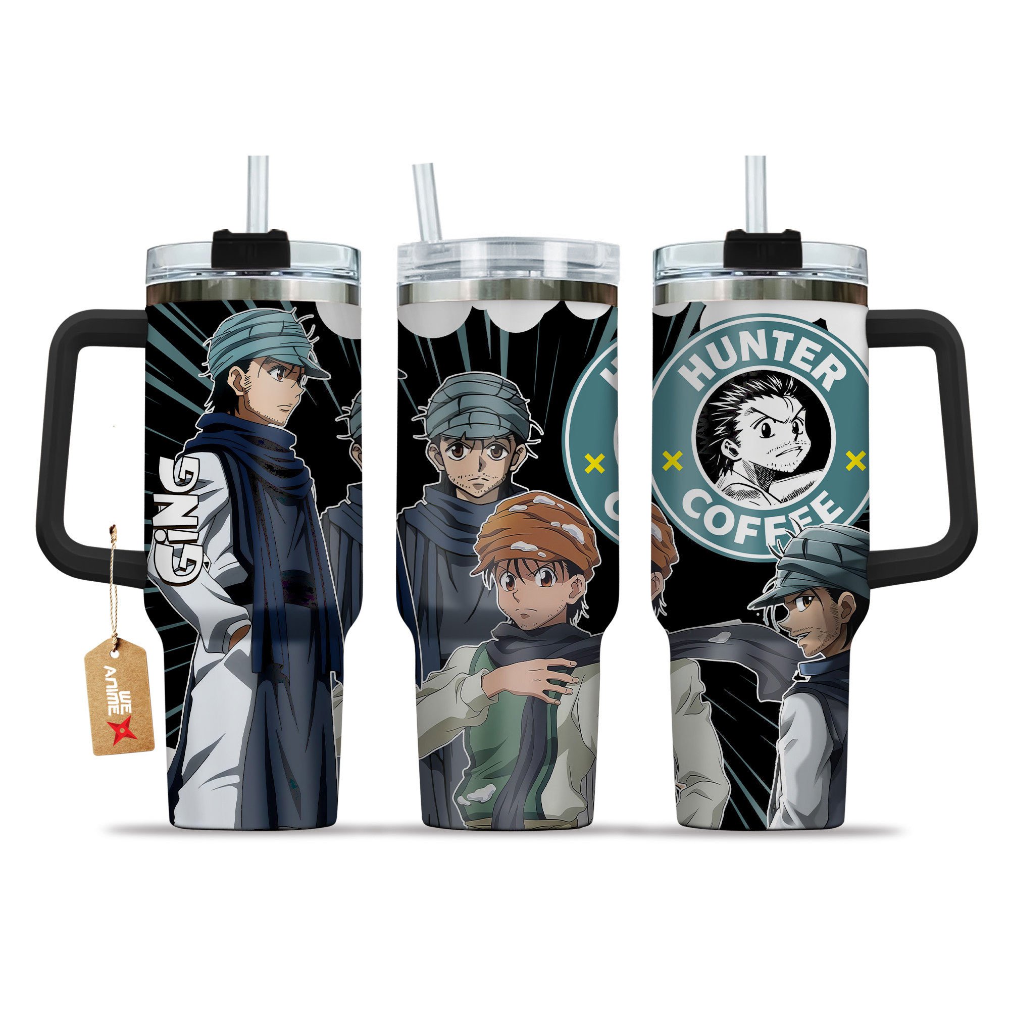 Hydratemerch Ging Freecss Hunter x Hunter Anime Custom Stanley Quencher 40oz Stainless Steel Tumbler With Handle