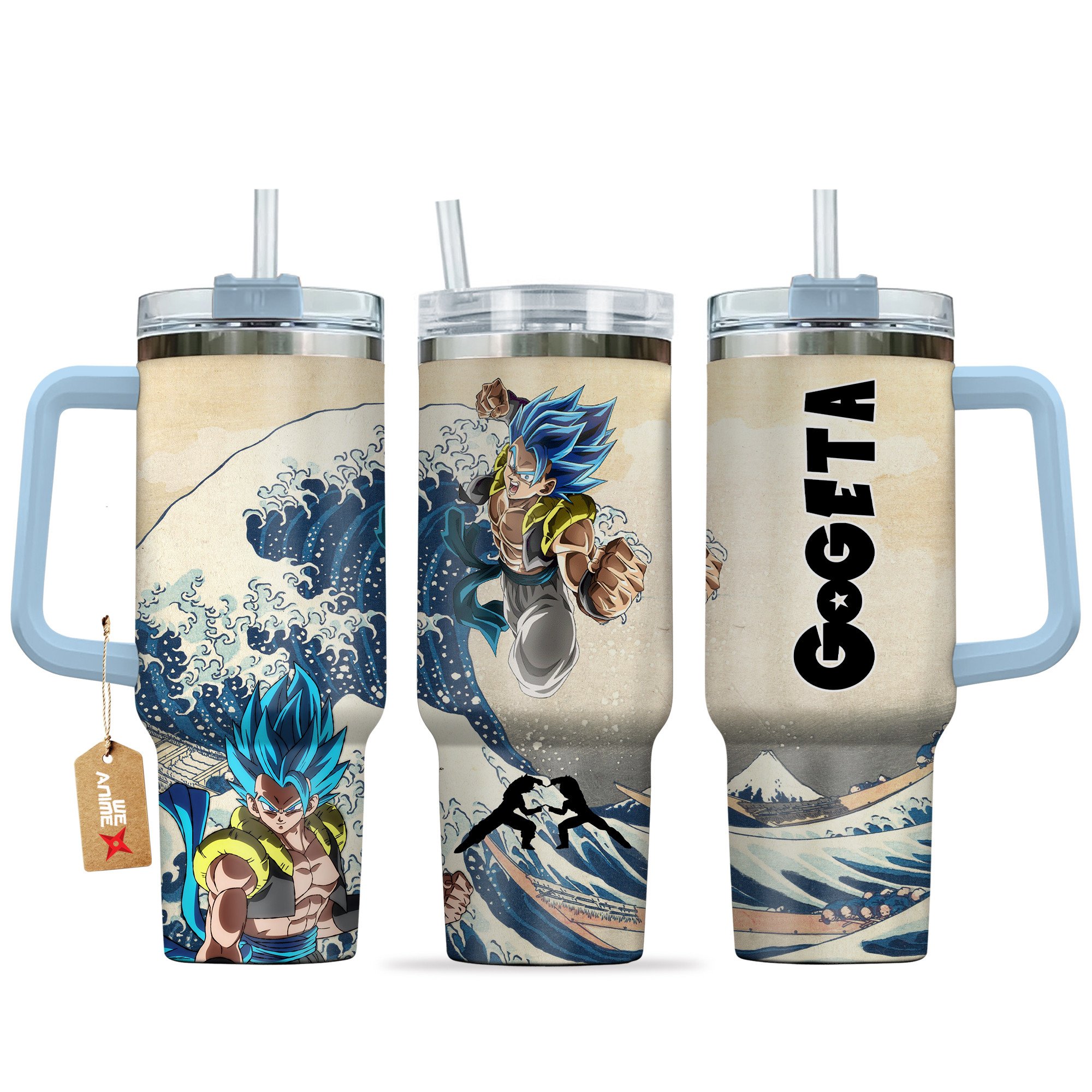 Hydratemerch Gogeta Dragon Ball Anime Custom Stanley Quencher 40oz Stainless Steel Tumbler With Handle