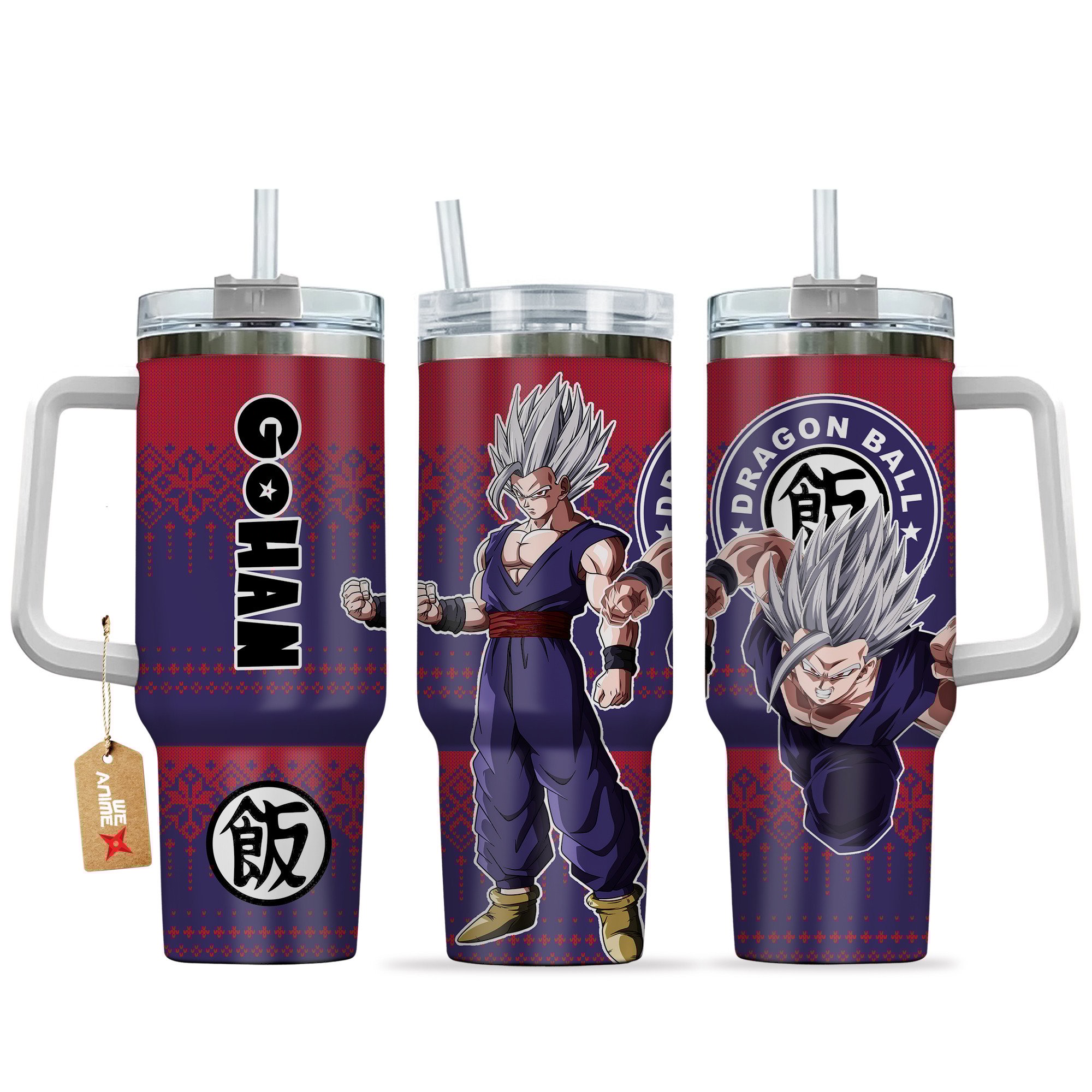 Hydratemerch Gohan Beast Dragon Ball Z Anime Custom Stanley Quencher 40oz Stainless Steel Tumbler With Handle
