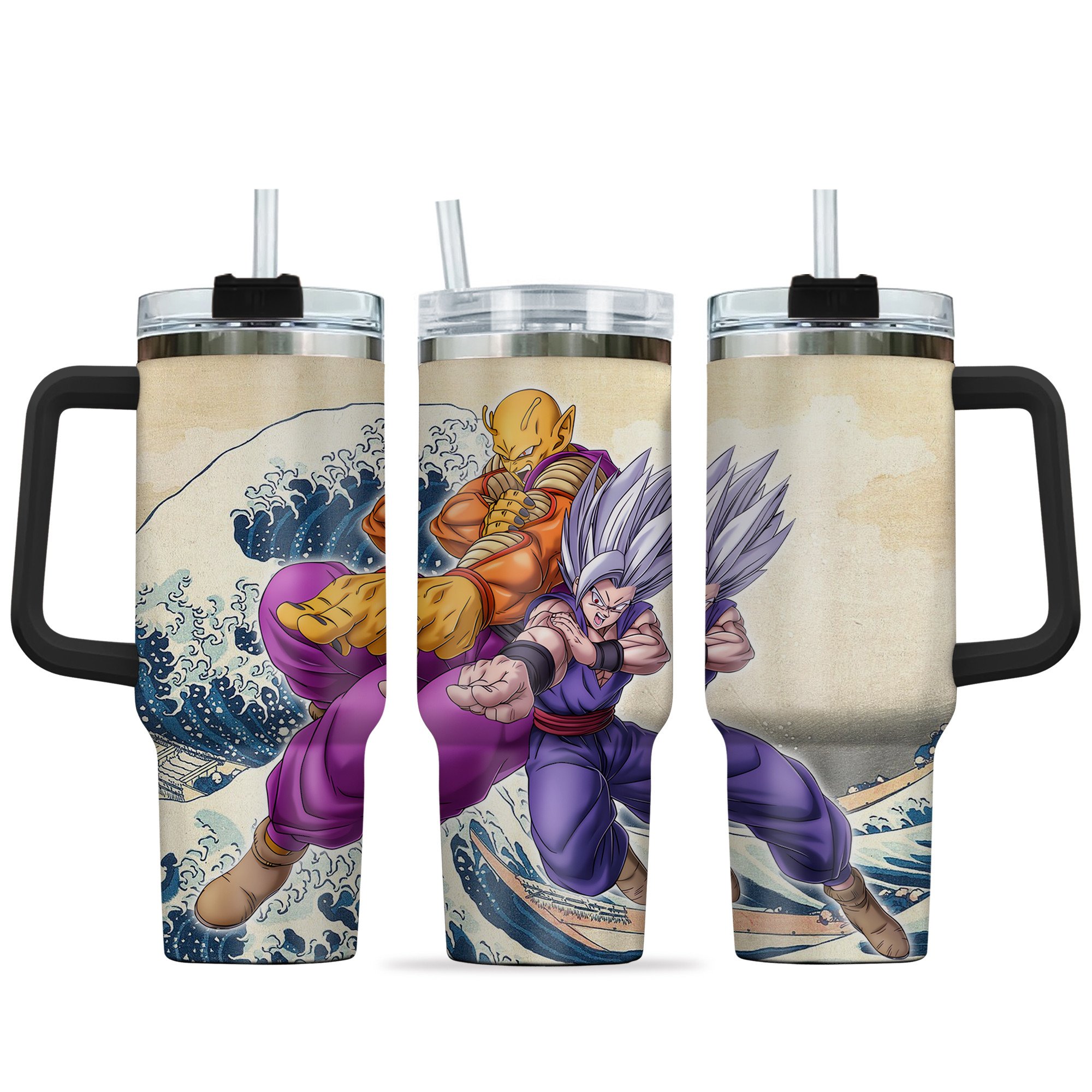 Hydratemerch Gohan x Piccolo Dragon Ball Anime Custom Stanley Quencher 40oz Stainless Steel Tumbler With Handle