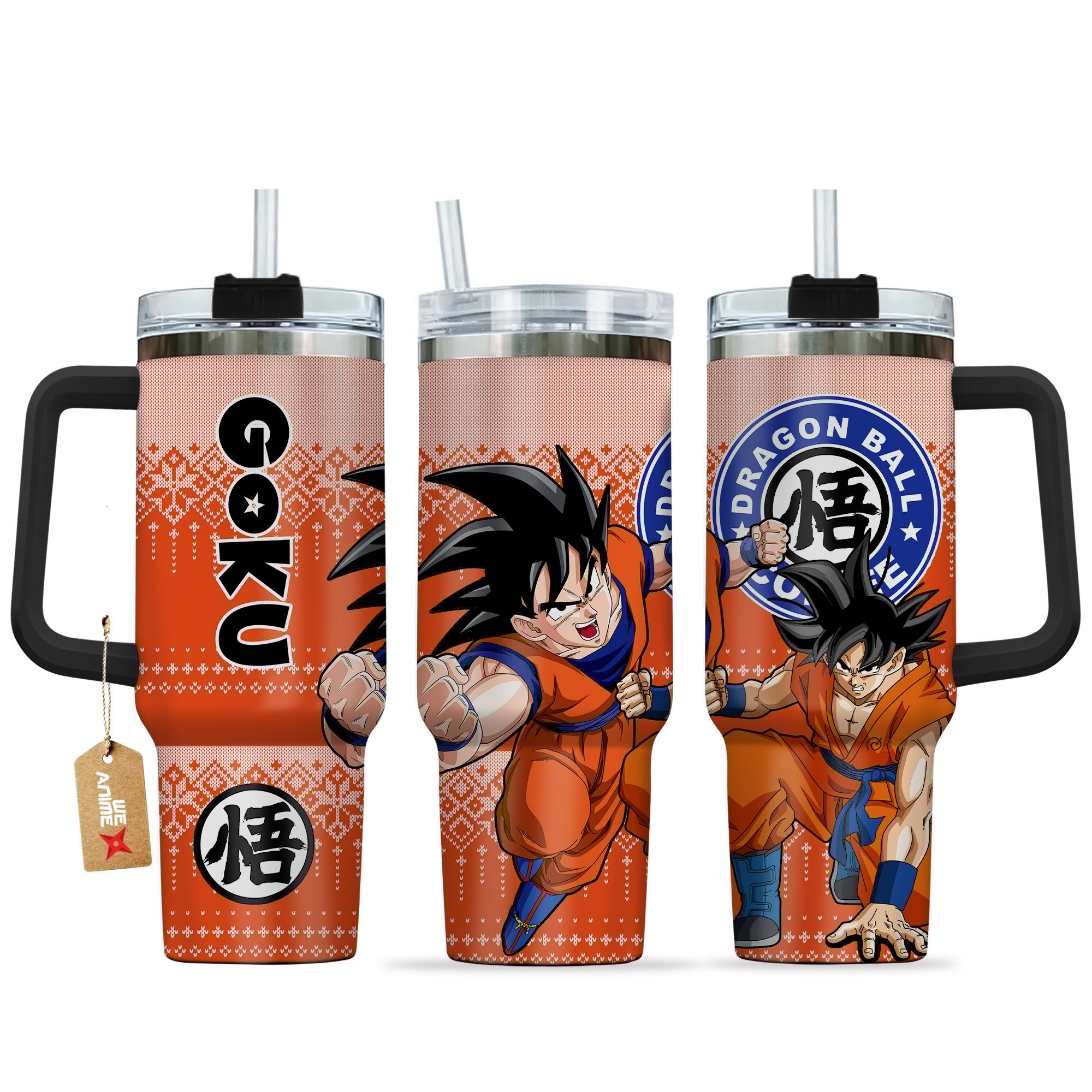 Hydratemerch Goku Dragon Ball Anime Custom Stanley Quencher 40oz Stainless Steel Tumbler With Handle